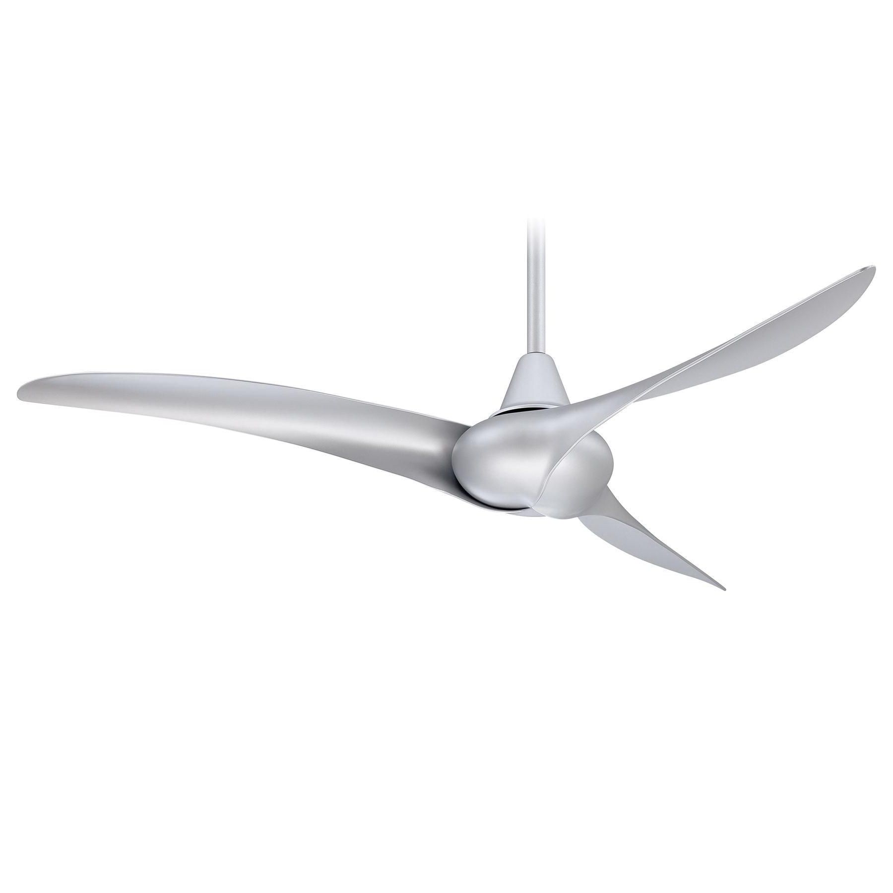 Popular Wave 3 Blade Ceiling Fans With Remote Pertaining To Minka Aire F843 Sl Interior Ceiling Fan 52 Inch 3 Blade Silver Wave (View 15 of 20)