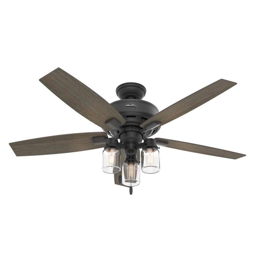 Recent Ratcliffe 5 Blade Led Ceiling Fans Pertaining To Hunter Lincoln Edison Style Led 52 In Natural Iron Indoor (View 11 of 20)