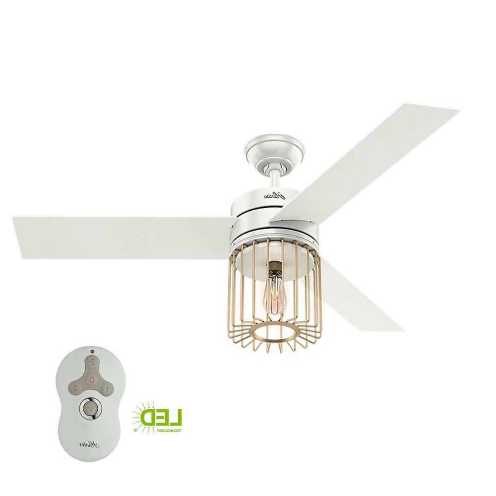 Ronan 3 Blade Ceiling Fans With Regard To Trendy Hunter Ronan 52 In. Led Indoor Fresh White Ceiling Fan With Remote Control  And Light (Photo 1 of 20)