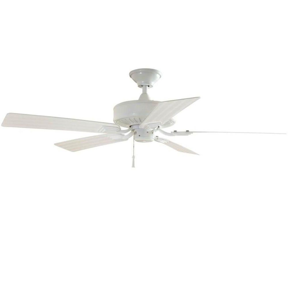 Sea Wind 5 Blade Ceiling Fans Inside Best And Newest Hampton Bay Barrow Island 52 In. Indoor/outdoor White Ceiling Fan (Photo 19 of 20)