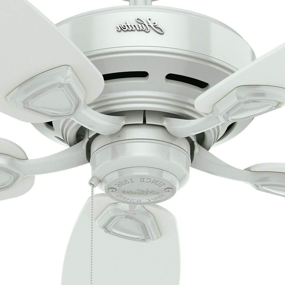 Sea Wind 5 Blade Ceiling Fans Intended For 2020 Hunter Fan Company Sea Wind White Ceiling Fan Without Light At Destination  Lighting (Photo 9 of 20)
