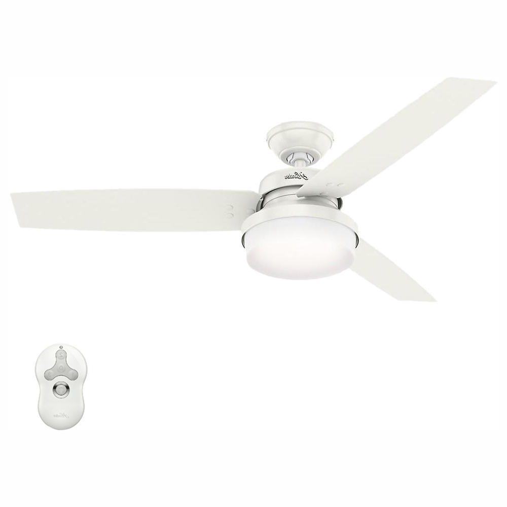 Sentinel 3 Blade Led Ceiling Fans With Remote With Regard To Most Recently Released Hunter Sentinel 52 In. Led Indoor Fresh White Ceiling Fan With Light Kit  And Universal Remote (Photo 18 of 20)