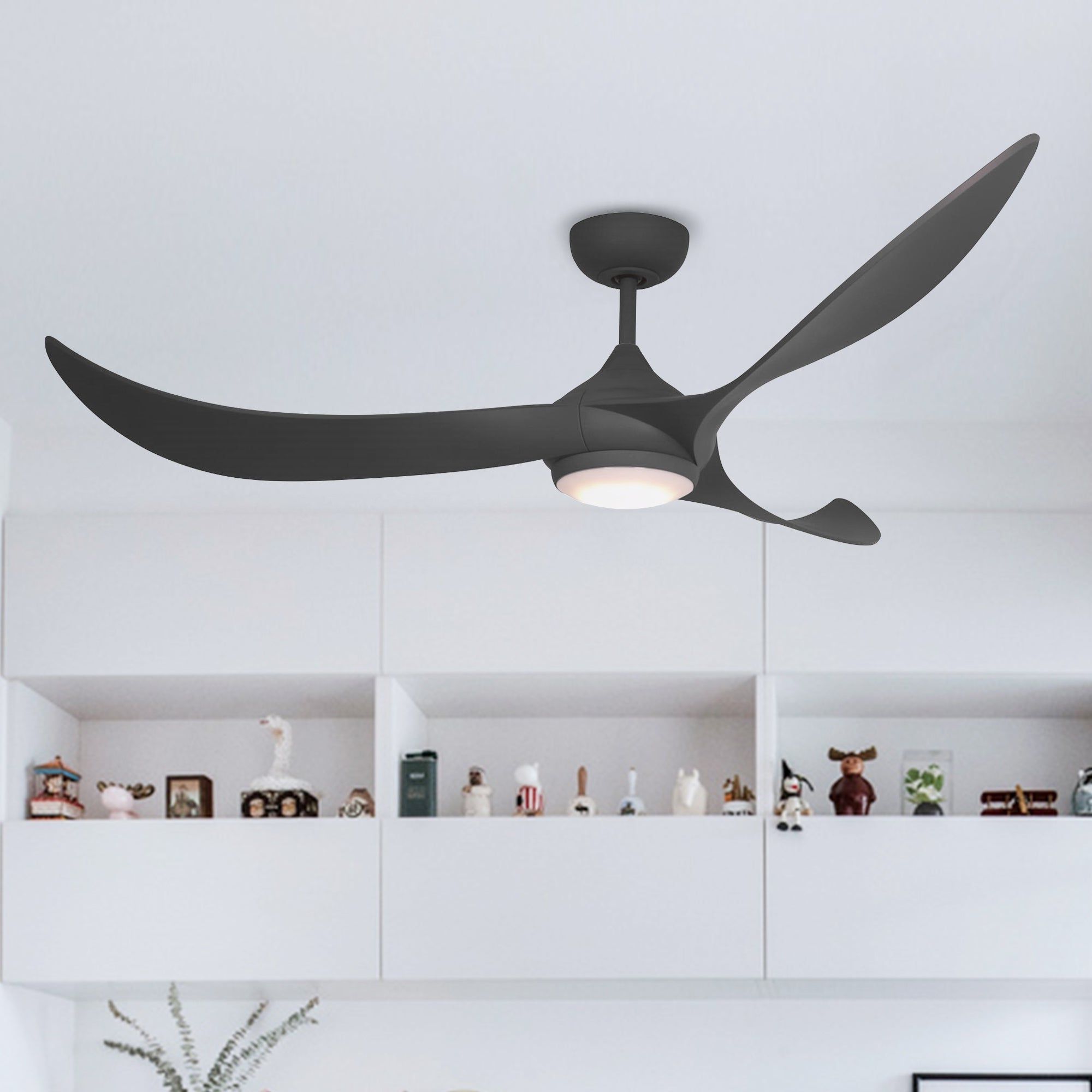 Trendy Wave 3 Blade Ceiling Fans With Remote Pertaining To Contemporary 56 Inch Wave 3 Blades Ceiling Fan With Light Kit – 52" (Photo 8 of 20)