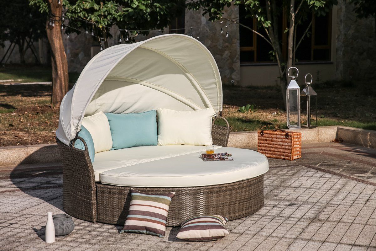 Tripp Patio Daybeds With Cushions In Most Recently Released Harlow Patio Daybed With Cushions (View 10 of 20)