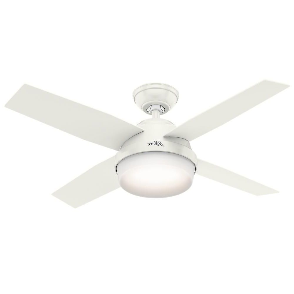 Well Known Hunter Dempsey 44 In. Led Indoor Fresh White Ceiling Fan Throughout Dempsey 4 Blade Ceiling Fans (Photo 9 of 20)