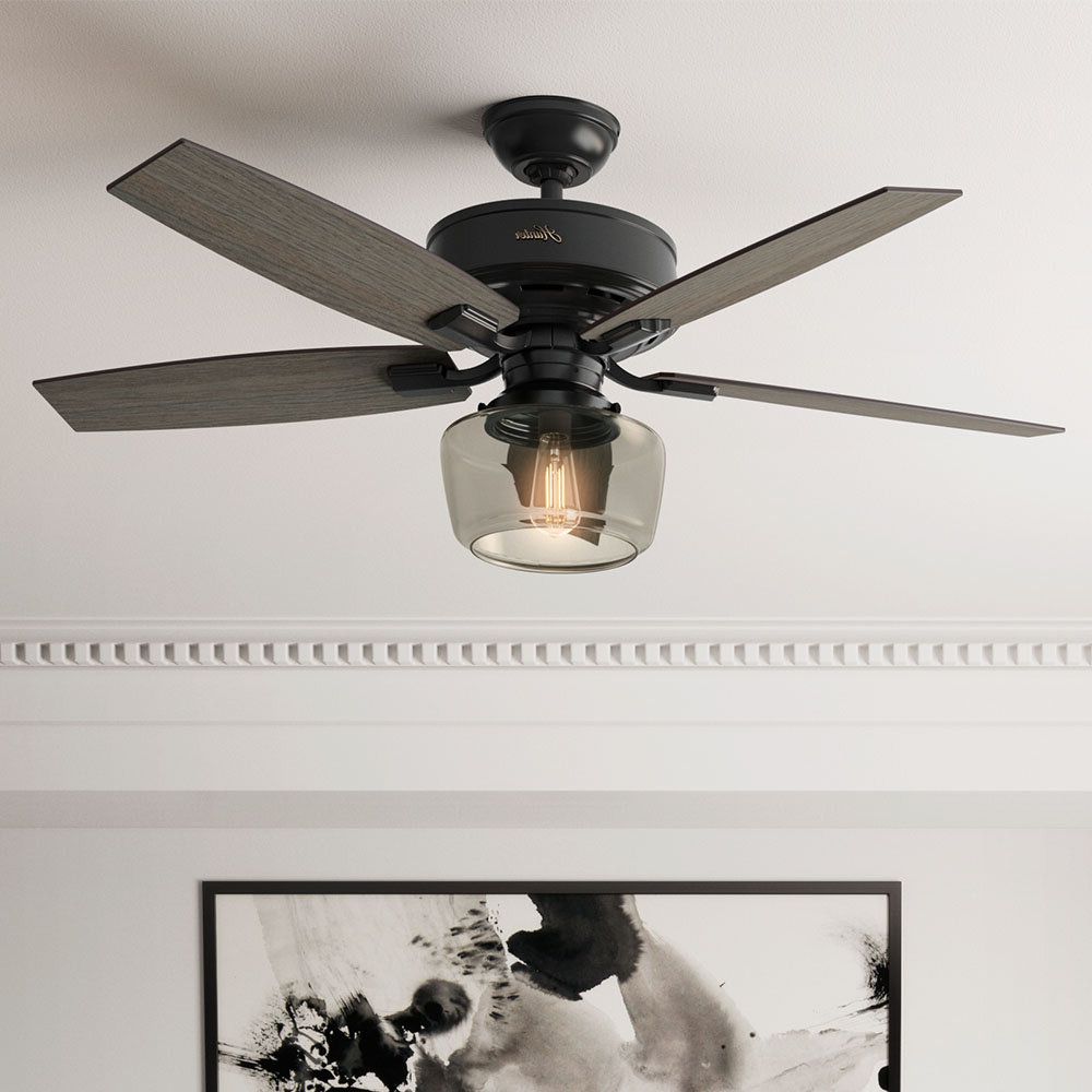Well Known Hunter Fan 52" Bennett 5 Blade Led Ceiling Fan With Remote, Light Kit  Included Pertaining To Ravello 5 Blade Led Ceiling Fans (View 17 of 20)