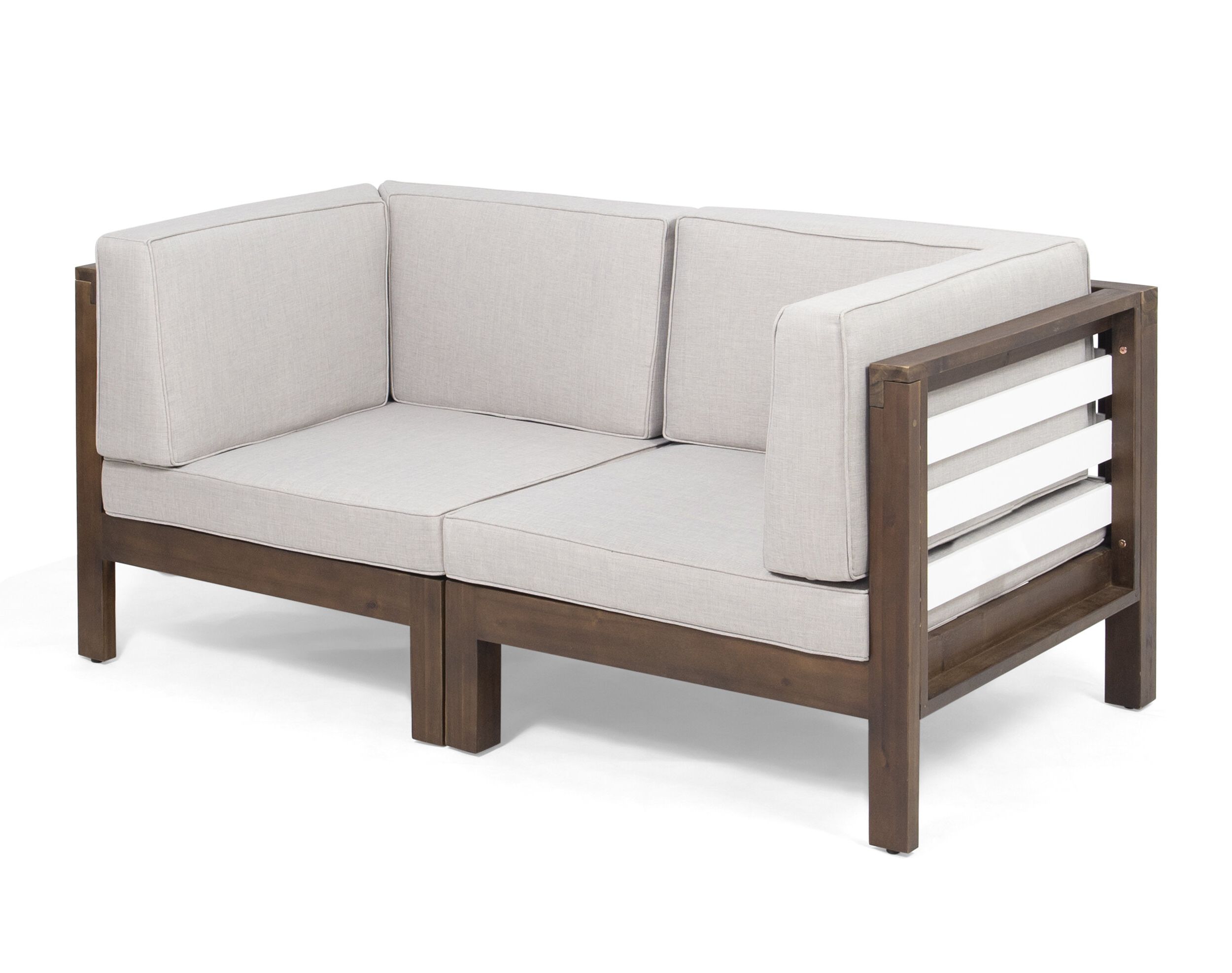 Widely Used Solem Outdoor Modular Loveseat With Cushions Pertaining To Provencher Patio Loveseats With Cushions (View 16 of 20)