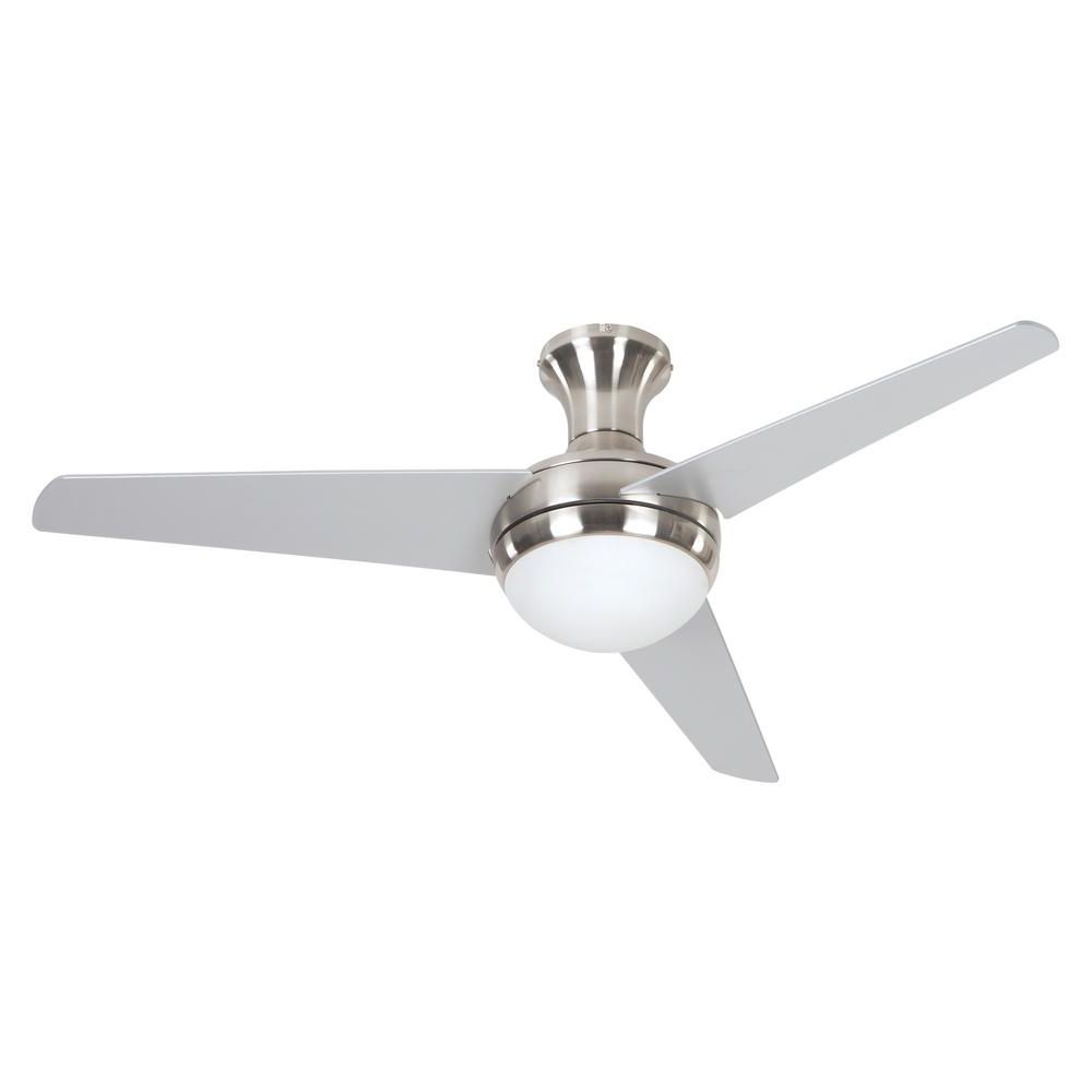Yosemite Home Decor Adalyn 48 In. Chrome Ceiling Fan With 12 In. Lead Wire For Trendy Bernabe 3 Blade Ceiling Fans (Photo 14 of 20)