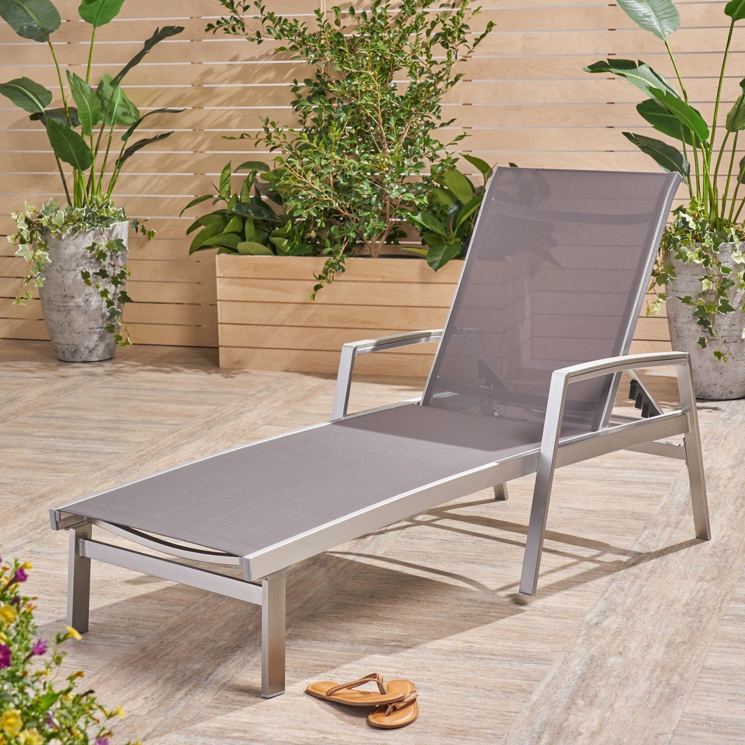 2019 Oxton Outdoor Aluminum Chaise Loungechristopher Knight Home Regarding Outdoor Aluminum Chaise Lounges (View 2 of 25)