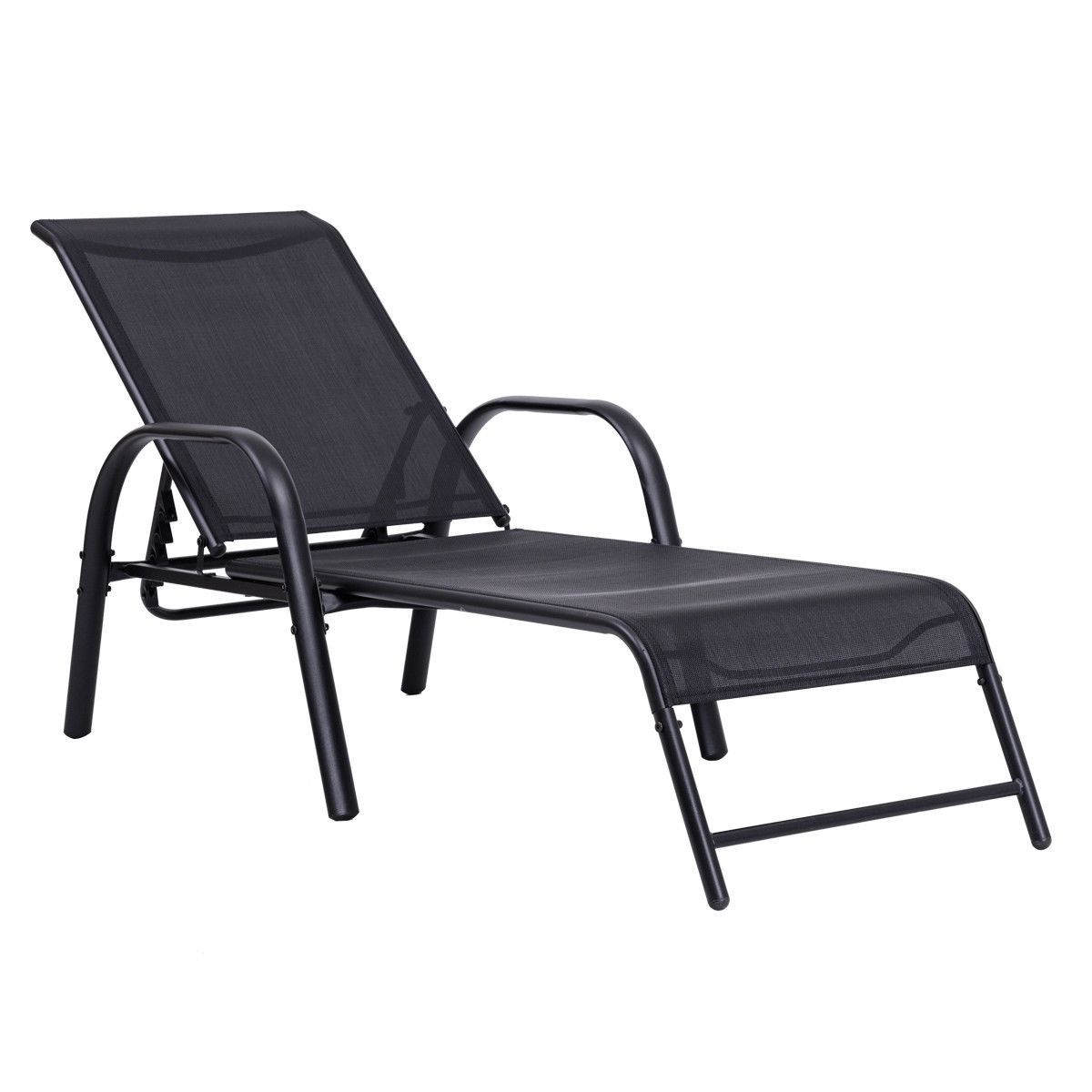 Adjustable Sling Fabric Patio Chaise Lounges For Well Known Outdoor Patio Chaise Lounge Chair Sling Lounge Recliner (View 18 of 25)