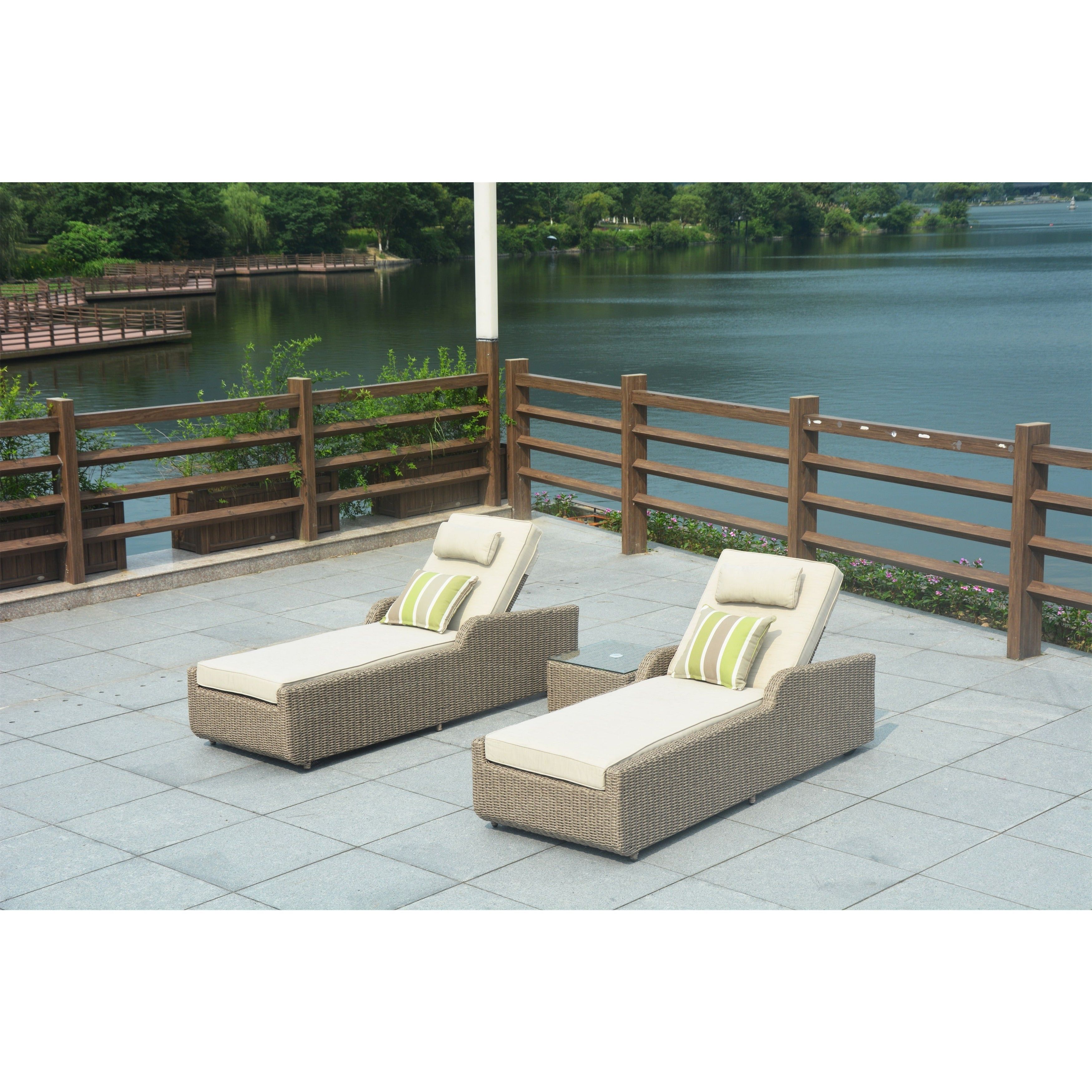 Alisa 3 Piece Natural Wicker All Weather Adjustable Patio Sun Loungers Set Throughout Favorite All Weather Single Outdoor Adjustable Loungers (View 3 of 25)