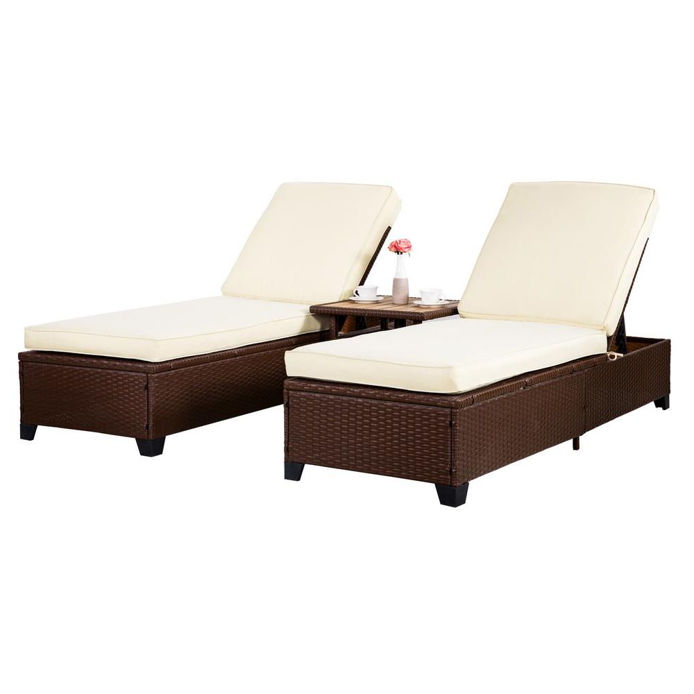 All Weather Rattan Wicker Chaise Lounges For Preferred Crawford & Burke Aveiro Brown Wicker Outdoor Lounge Chair With Tan Cushions (View 24 of 25)