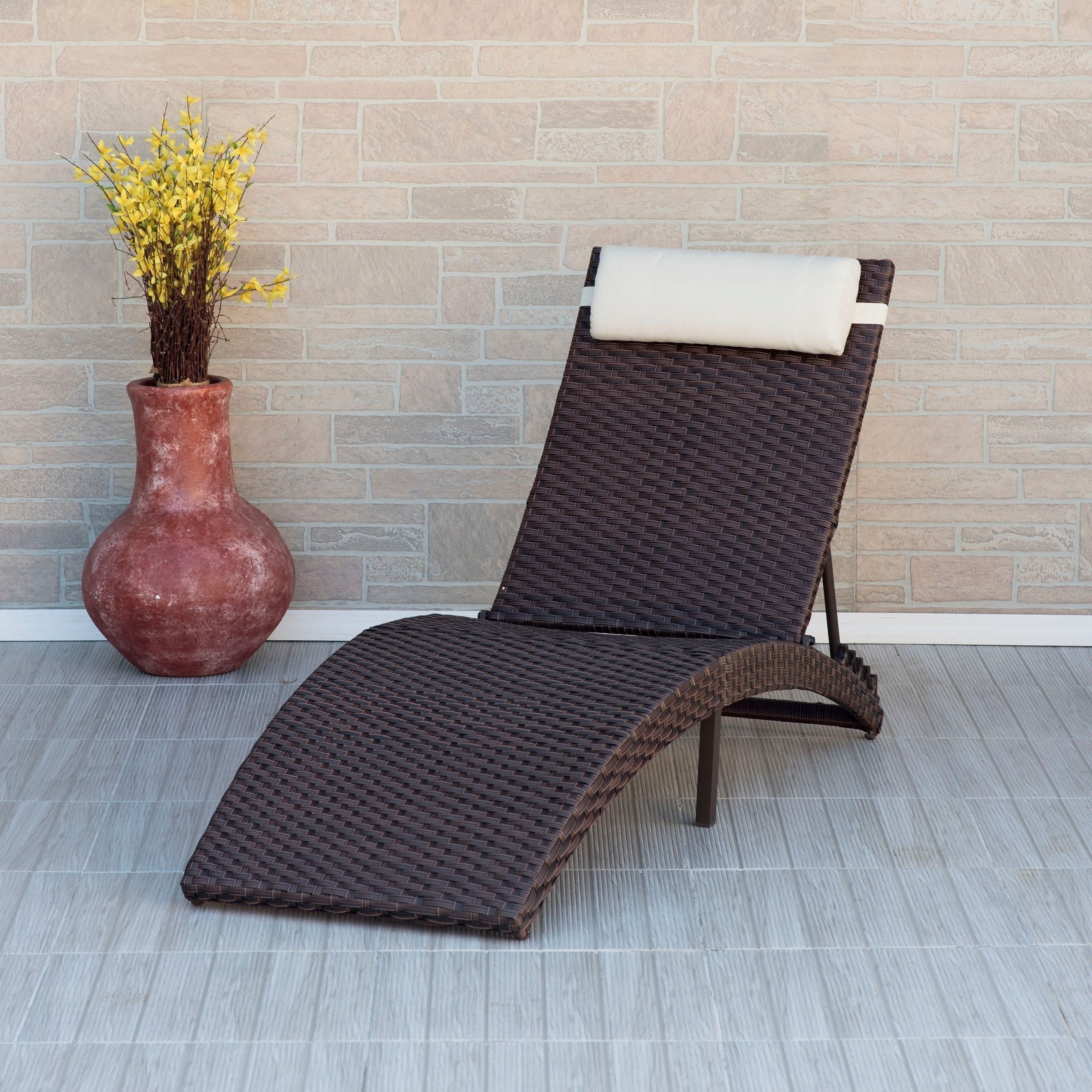 Brown Folding Patio Chaise Lounger Chairs Pertaining To Favorite Havenside Home Alaganik Brown Folding Patio Chaise Lounger Chair – N/a (View 1 of 25)