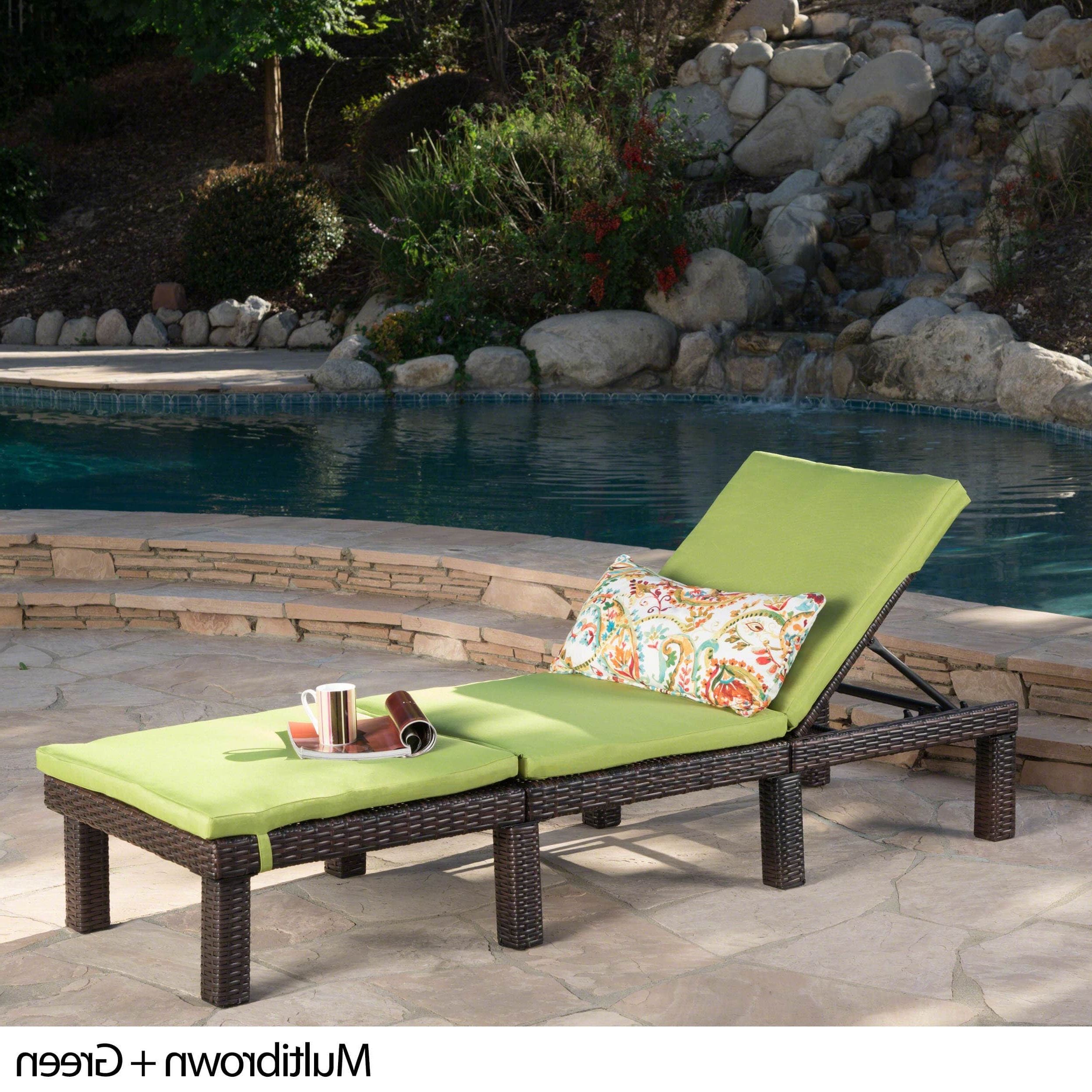 Christopher Knight Home Jamaica Outdoor Chaise Lounge With Cushion By Intended For Recent Jamaica Outdoor Wicker Chaise Lounges (View 11 of 25)