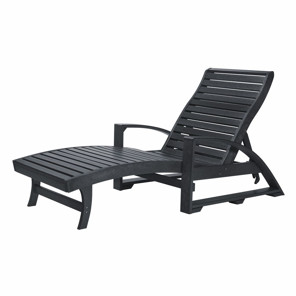 Cr Plastic Products – St Tropez Chaise Lounge W/wheels In Black – L38 14 With Trendy Plastic Chaise Lounges W/ Wheels (View 7 of 25)
