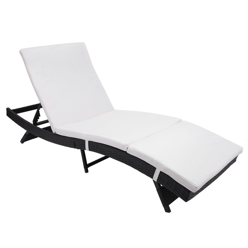 Details About Adjustable Pool Chaise Lounge Chair Patio Furniture Pe Wicker  W/cushion S Style Within Most Recently Released Adjustable Outdoor Wicker Chaise Lounge Chairs With Cushion (View 13 of 25)