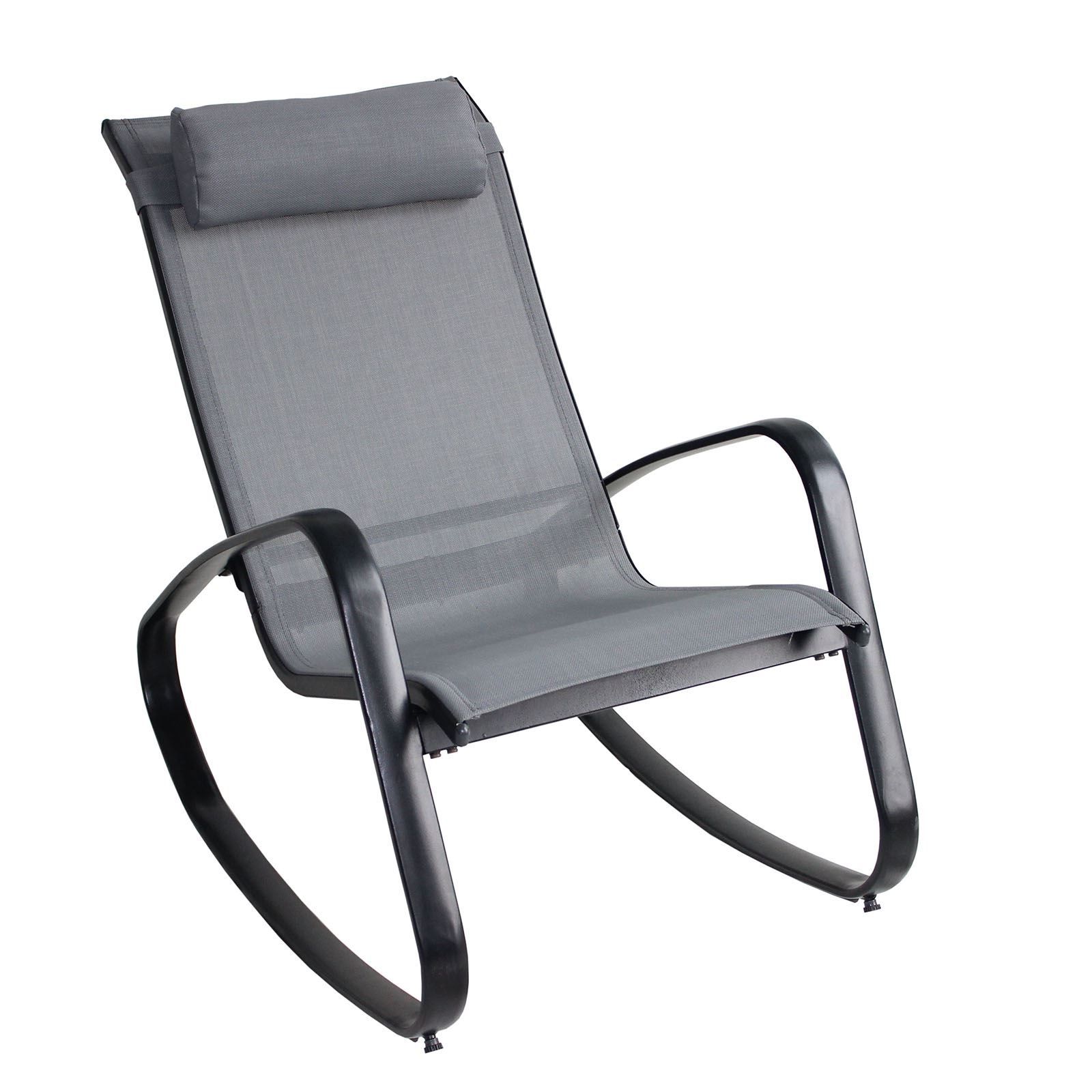 Details About Azuma Seconds Garden Rocking Chair Patio Lounger Grey Relaxer  Seat Outdoor With Recent Outdoor Rocking Loungers (View 3 of 25)