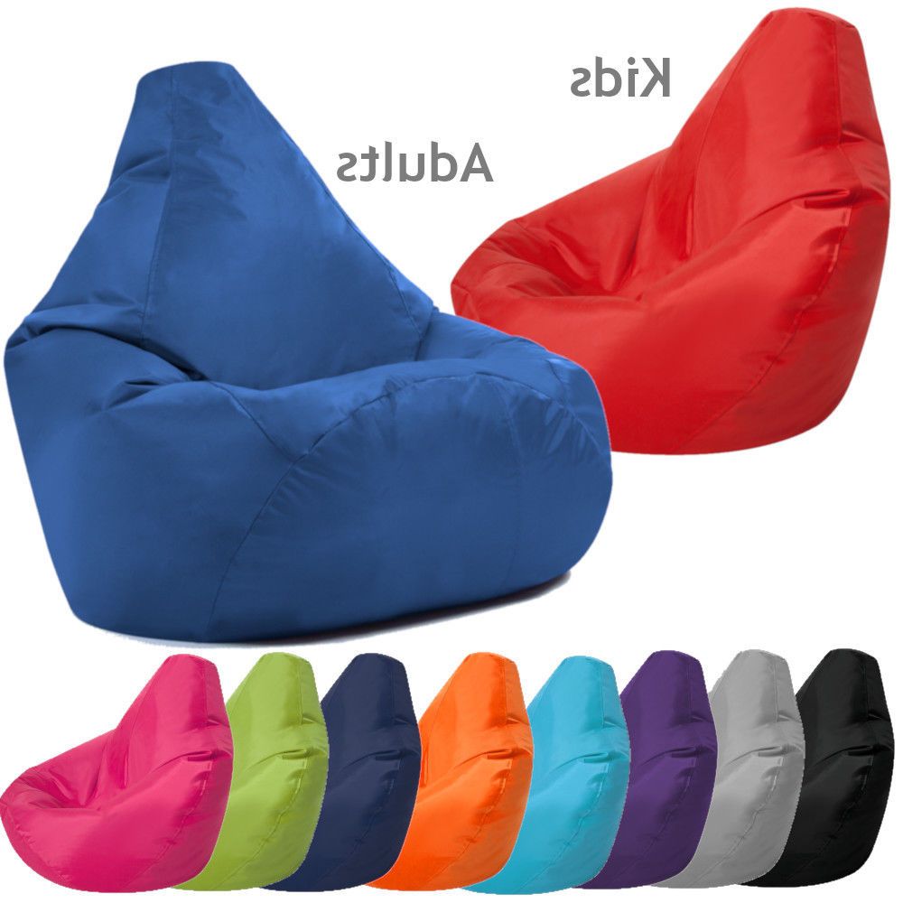 Details About Bean Bag Chair Indoor/outdoor Gamer Beanbag Seat, Adult And  Kids Sizes In Popular Indoor/outdoor Patio Bean Bag Chairs (View 8 of 25)