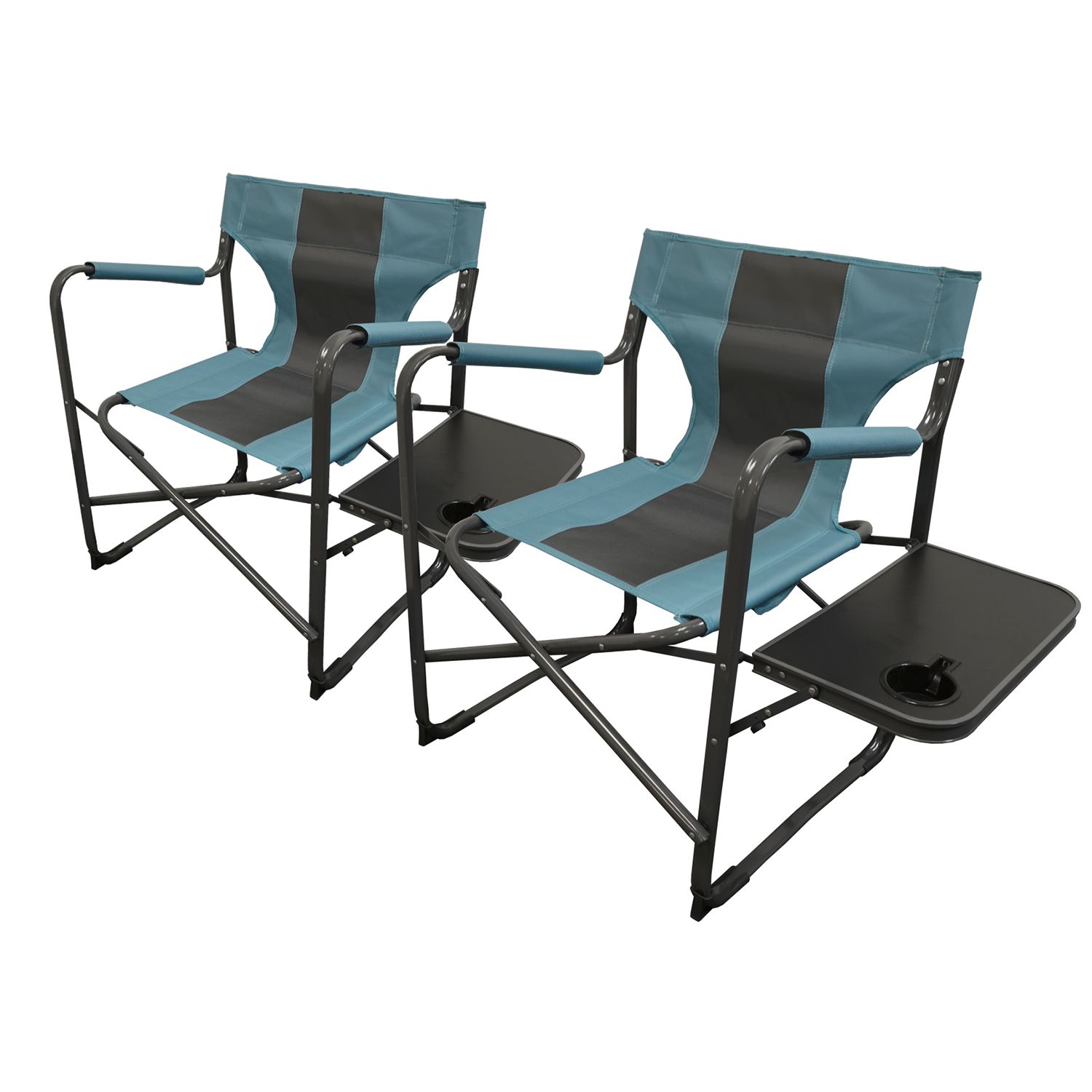 Elite Director's Folding Chair, 2 Pack With Regard To Trendy Garden Oversized Chairs With Sunshade And Drink Tray (View 25 of 25)