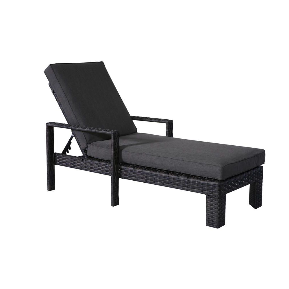 Envelor Bora Bora Adjustable Wicker Outdoor Chaise Lounge With Olefin  Charcoal Grey Cushions For Best And Newest Outdoor Adjustable Rattan Wicker Recliner Chairs With Cushion (View 23 of 25)