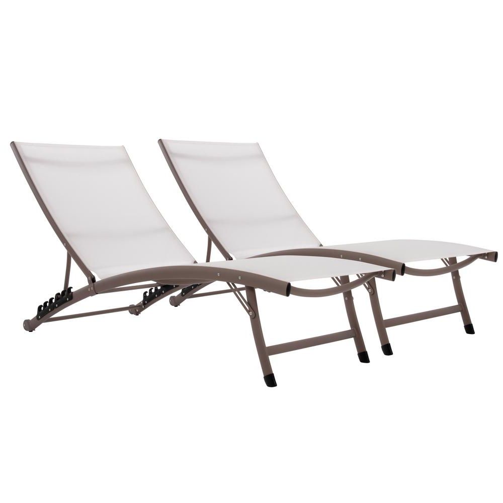 Famous Salton Outdoor Aluminum Chaise Lounges Intended For Vivere 2 Piece Aluminum Outdoor Chaise Lounge Set (View 25 of 25)