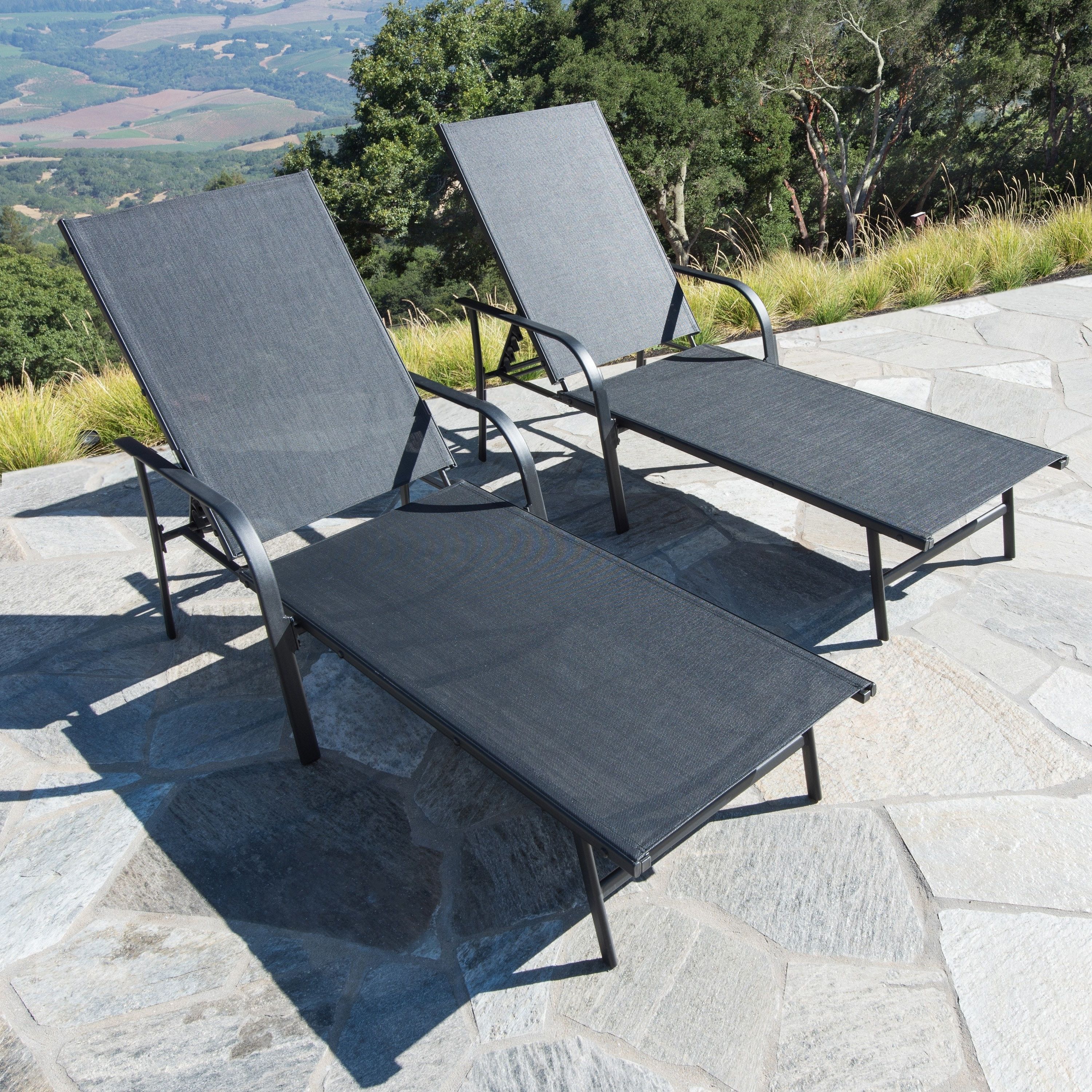 Fashionable Corvus Antonio Outdoor Black Sling Fabric Adjustable Chaise Lounge For Antonio Sling Fabric Adjustable Outdoor Chaise Lounges (View 13 of 25)