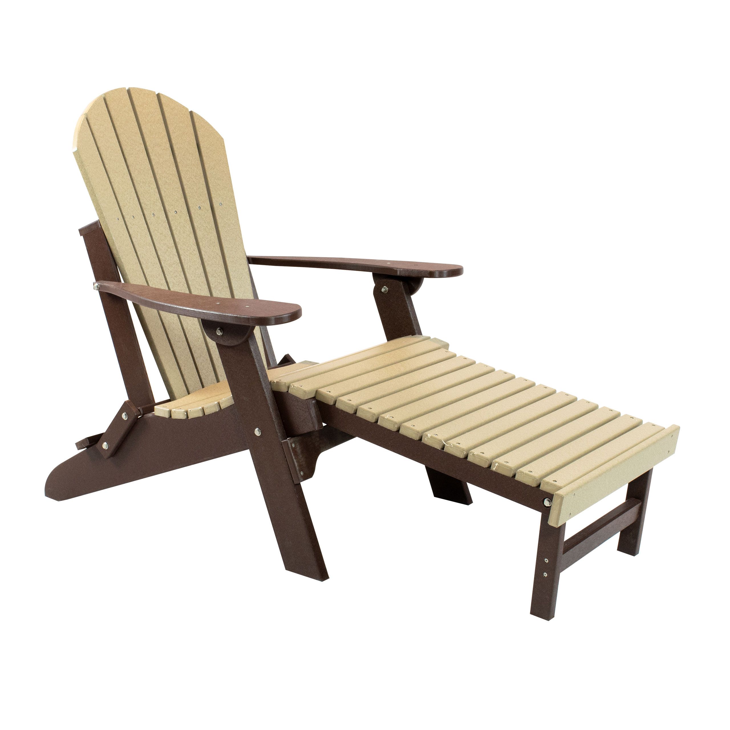Fashionable Handmade White Folding Adirondack Pull Out Footrest Chairs Throughout Folding Adirondack Chair W/pullout Ottoman (View 2 of 25)