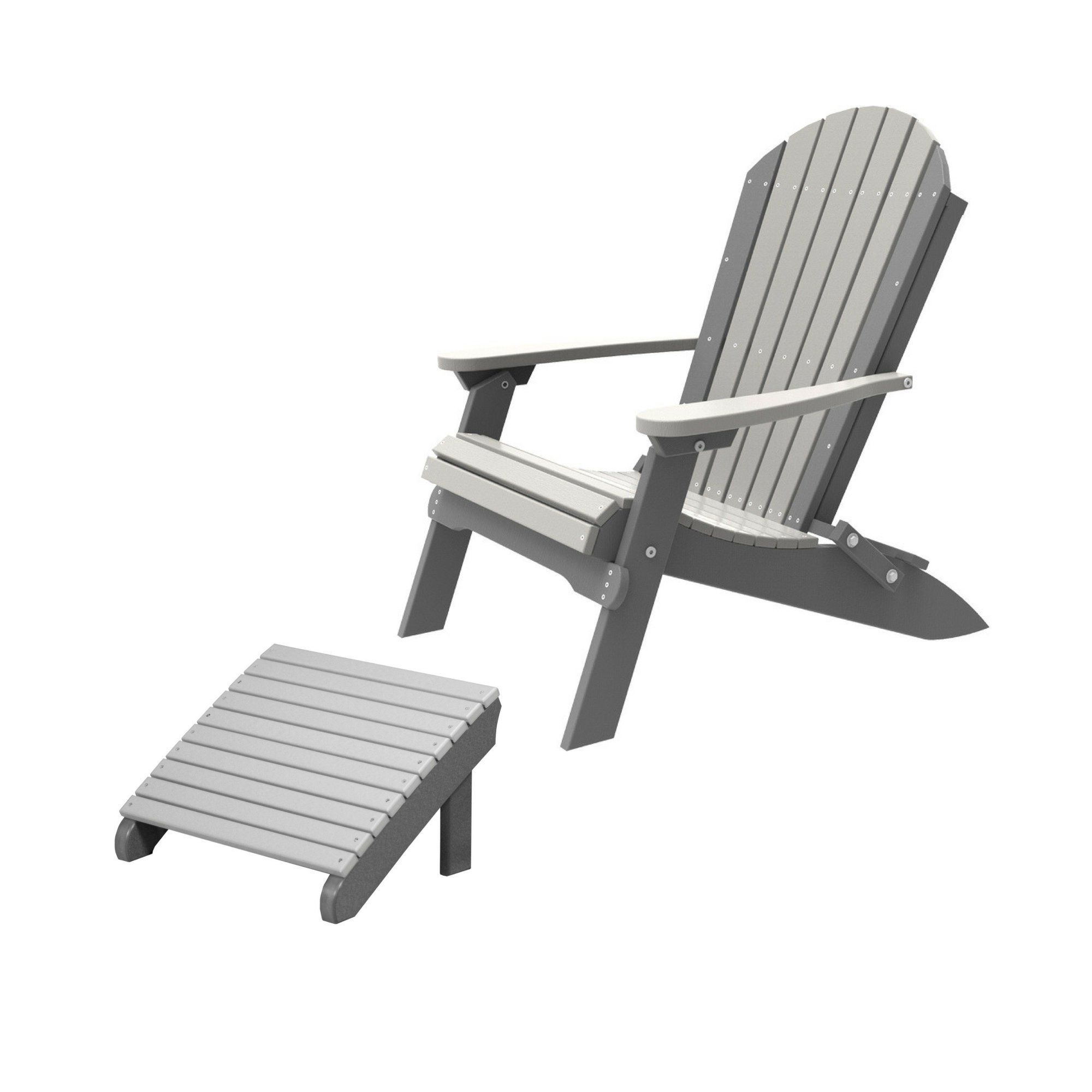 Fashionable Luxcraft Poly Folding Adirondack Chair With Ottoman With Regard To Handmade White Folding Adirondack Pull Out Footrest Chairs (View 21 of 25)