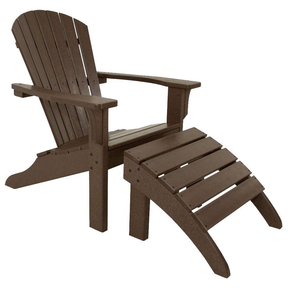 Fashionable Mahogany Adirondack Chairs With Ottoman In Ivy Terrace Classics Mahogany 2 Piece Shell Back Plastic Patio Adirondack  Chair (View 5 of 25)