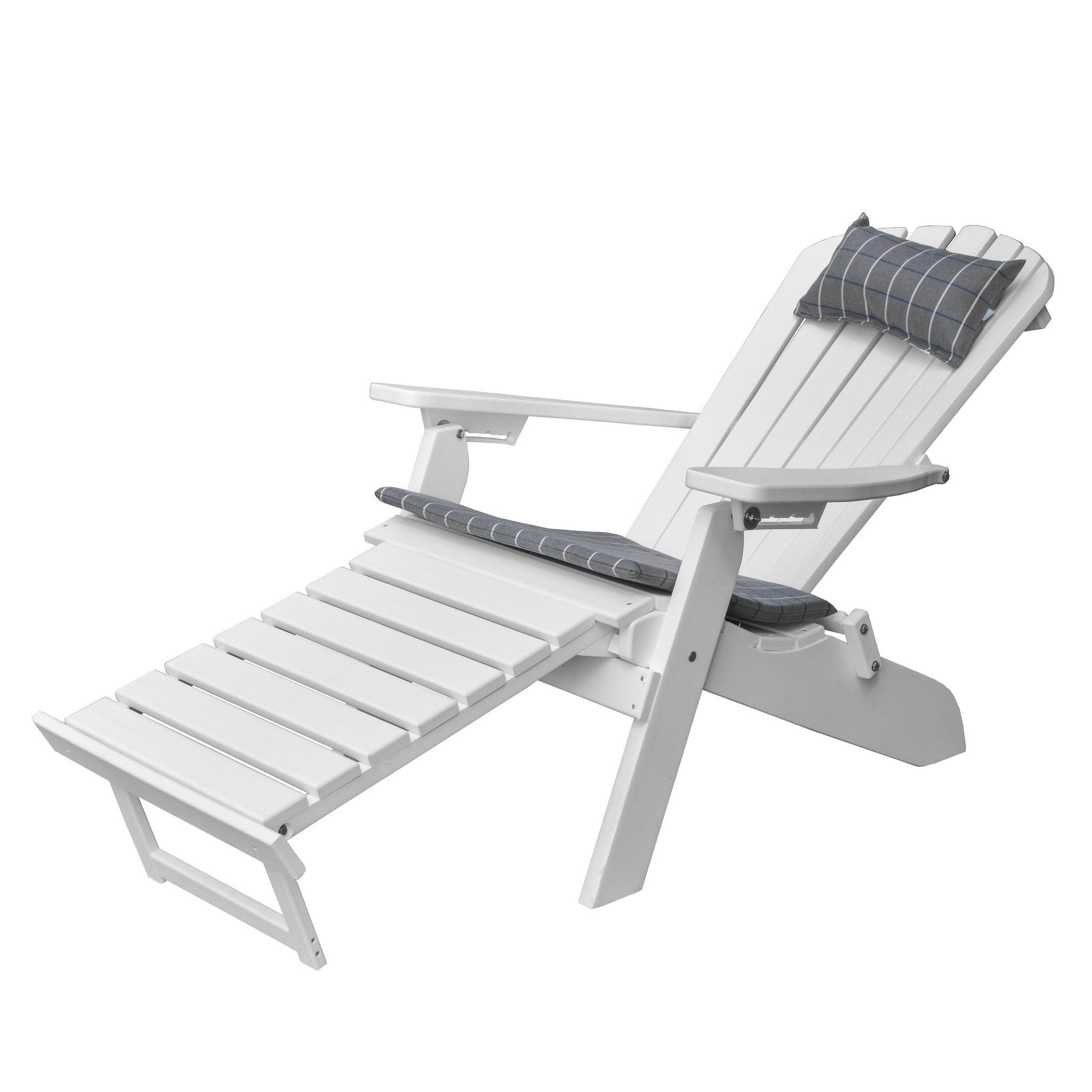 Folding/reclining Adirondack Chair With Pullout Ottoman – Recycled Plastic Regarding Well Liked Handmade White Folding Adirondack Pull Out Footrest Chairs (View 12 of 25)