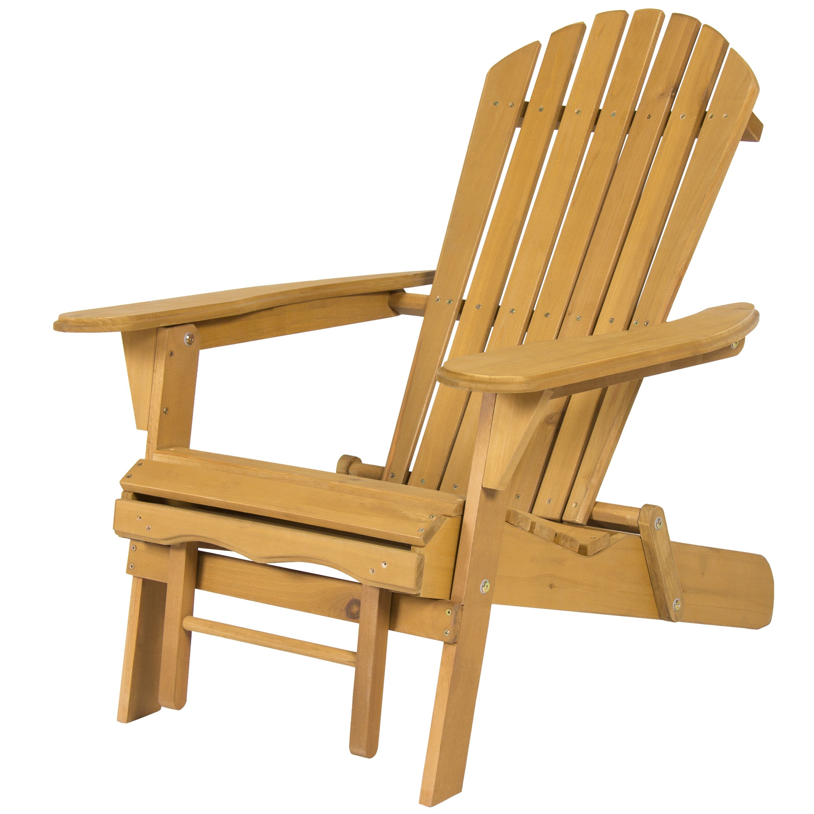 Handmade White Folding Adirondack Pull Out Footrest Chairs Pertaining To 2019 Best Choice Products Foldable Wood Adirondack Chair W/ Pull Out Ottoman (View 8 of 25)