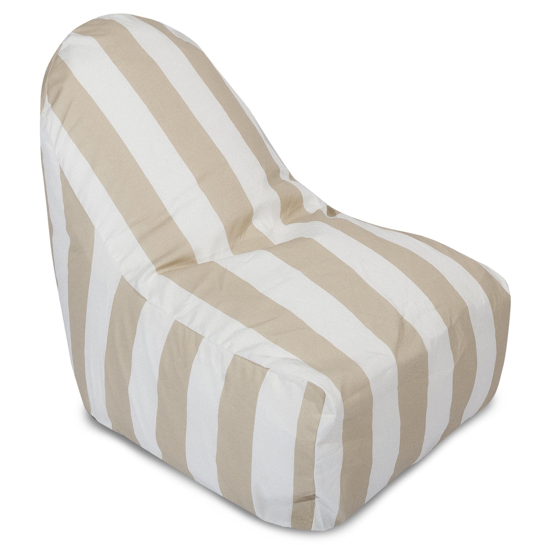 Indoor/outdoor Vertical Stripe Bean Bag Chair Loungers Throughout Current Majestic Home Goods Indoor Outdoor Vertical Stripe Bean Bag Kick It Chair  30 In L X 26 In W X 30 In H (View 13 of 25)
