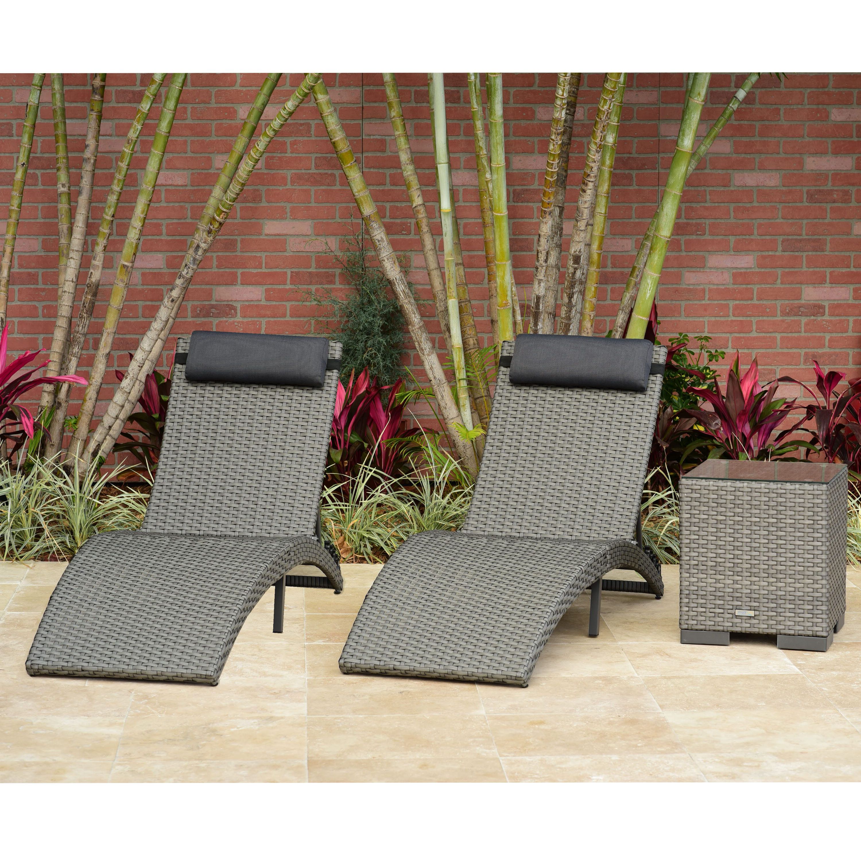 Latest Outdoor 3 Piece Chaise Lounger Sets With Table Within Sansom 3 Piece Chaise Lounge Set With Cushion And Table (View 12 of 25)