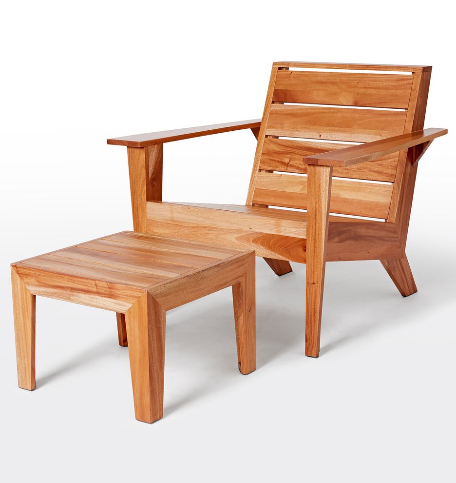 Mahogany Adirondack Chairs With Ottoman Intended For 2019 Arcadia Adirondack Chair And Side Table (View 16 of 25)