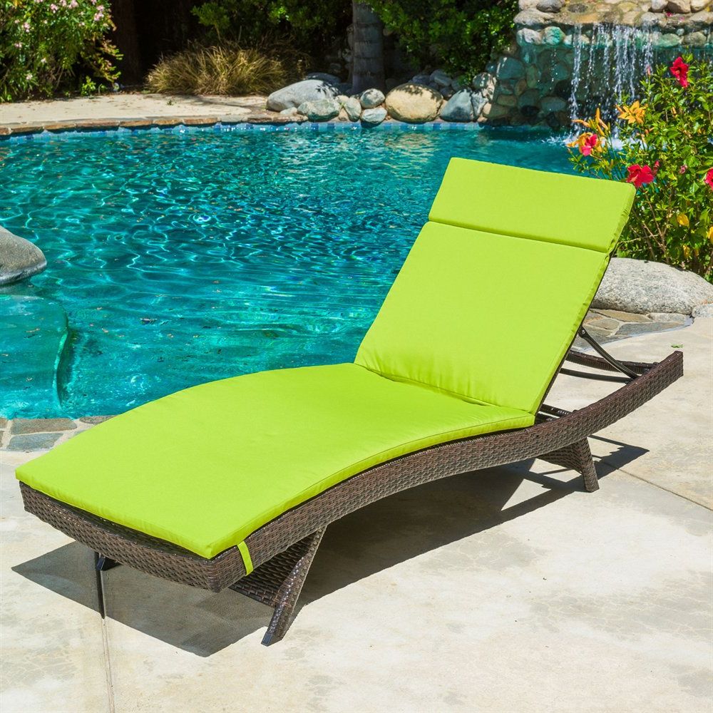 Most Current Wicker Adjustable Chaise Loungers With Cushion Inside Best Selling Home Decor Outdoor Wicker Adjustable Chaise Lounge With Cushion (View 11 of 25)