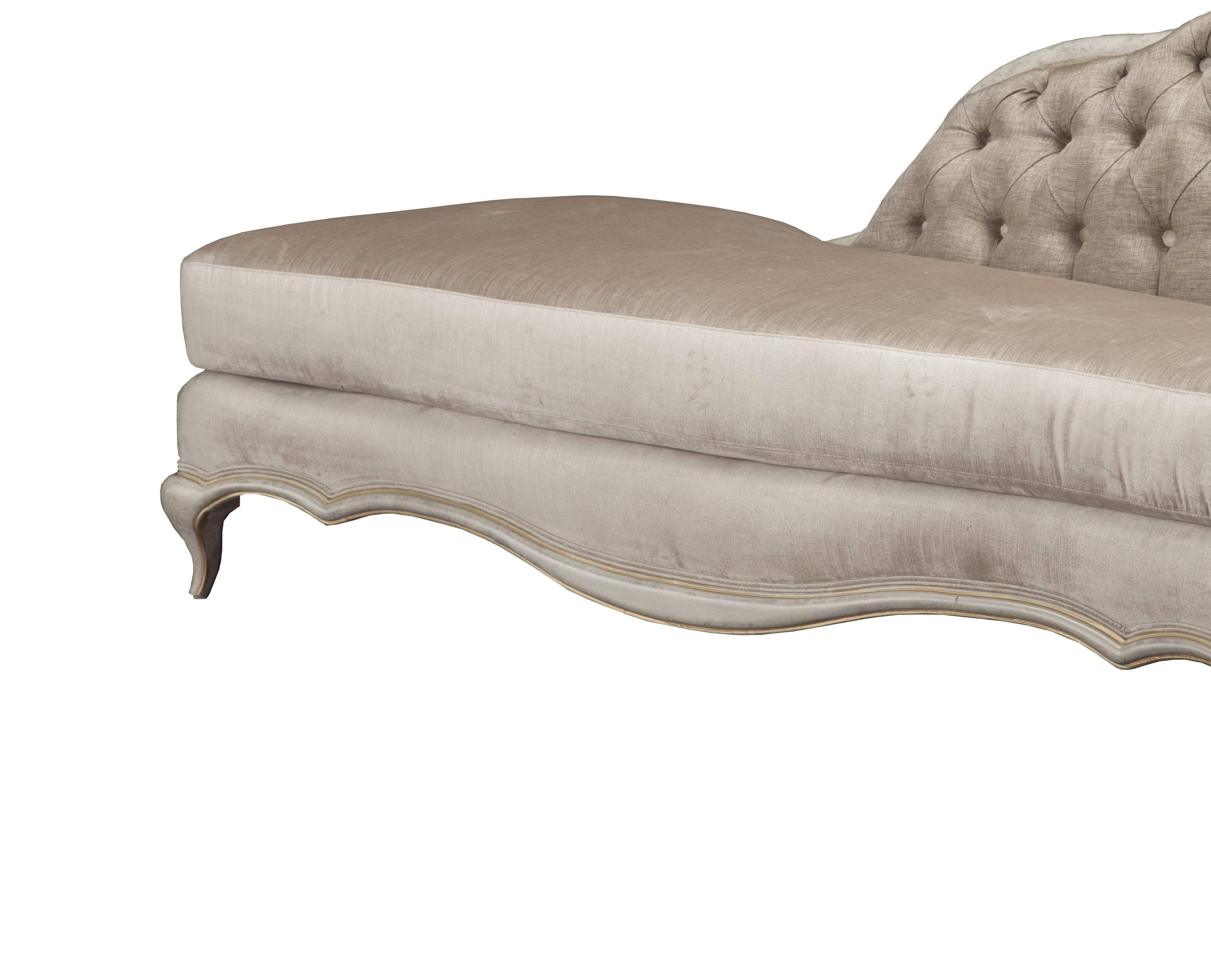 Most Popular Benetti’s Perlita Luxury Beige Pearl Silk Chenille Silver Gold Chaise Lounge Throughout Pearl Chaise Lounges (View 8 of 25)