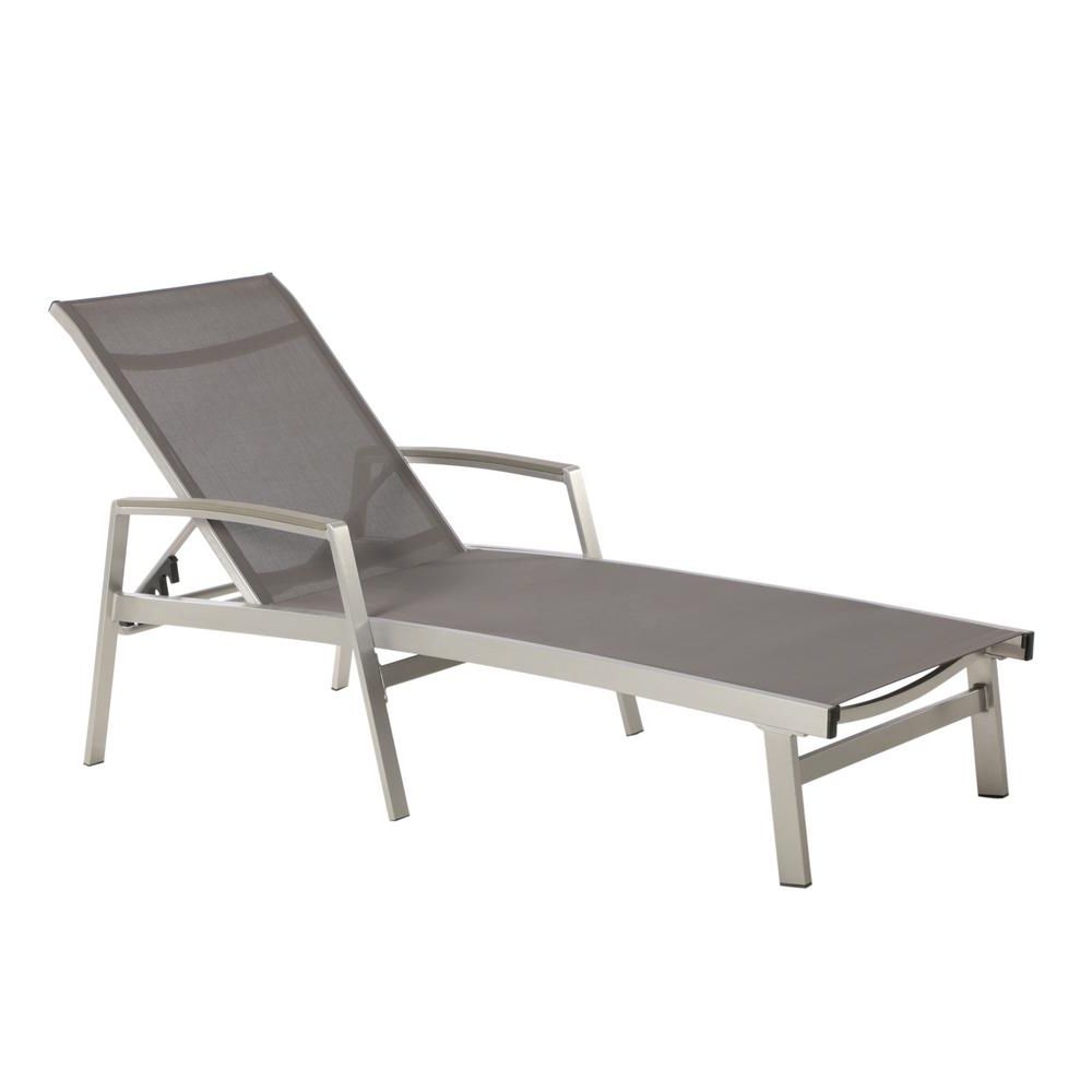 Most Recent Outdoor Aluminum Adjustable Chaise Lounges With Regard To Noble House Oxton Silver Aluminum Adjustable Outdoor Chaise Lounge (View 9 of 25)