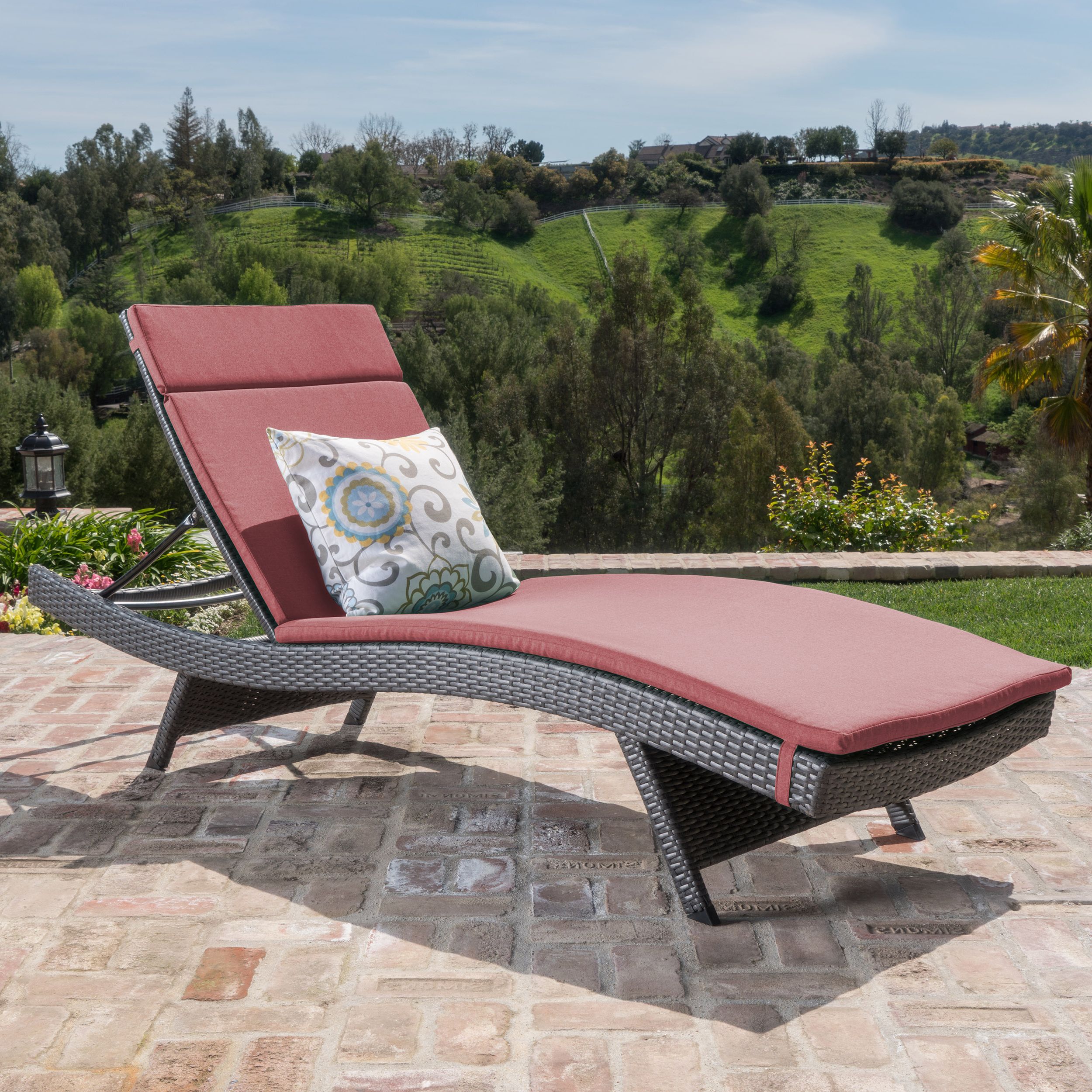 Most Up To Date Anthony Outdoor Wicker Adjustable Chaise Lounge With Cushion, Grey, Beige Intended For Wicker Adjustable Chaise Loungers With Cushion (View 4 of 25)