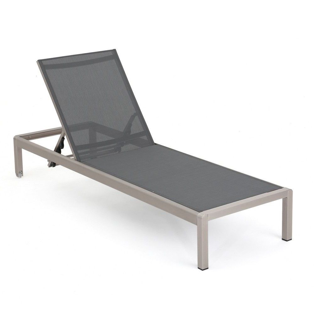 Most Up To Date Salton Outdoor Chaise Lounges Throughout Cape Coral Aluminum & Mesh Chaise Lounge – Silver/dark Gray (View 14 of 25)