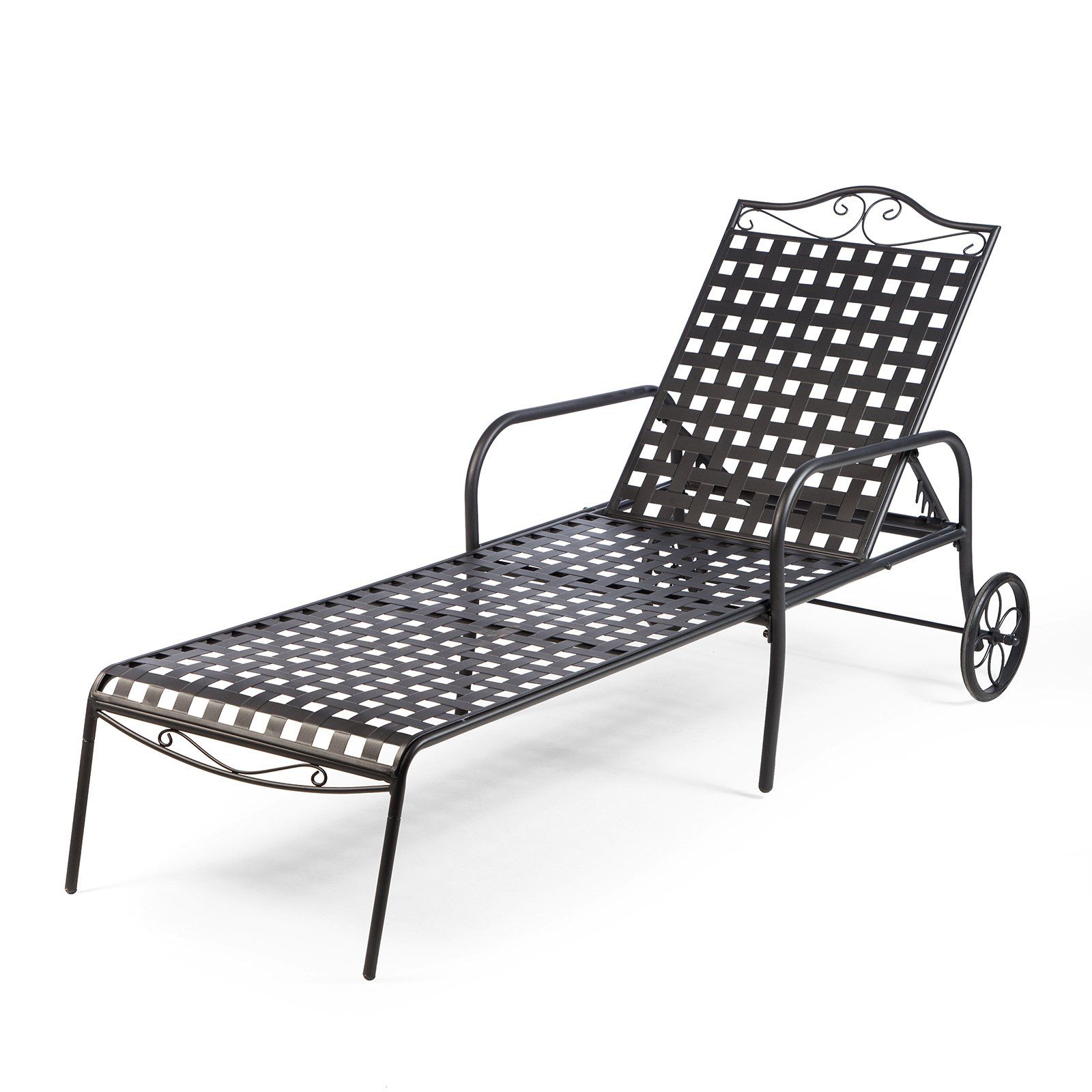 Multi Position Iron Chaise Lounges Regarding Preferred Woodard Capri Wrought Iron Multi Position Single Outdoor Chaise Lounge (View 8 of 25)