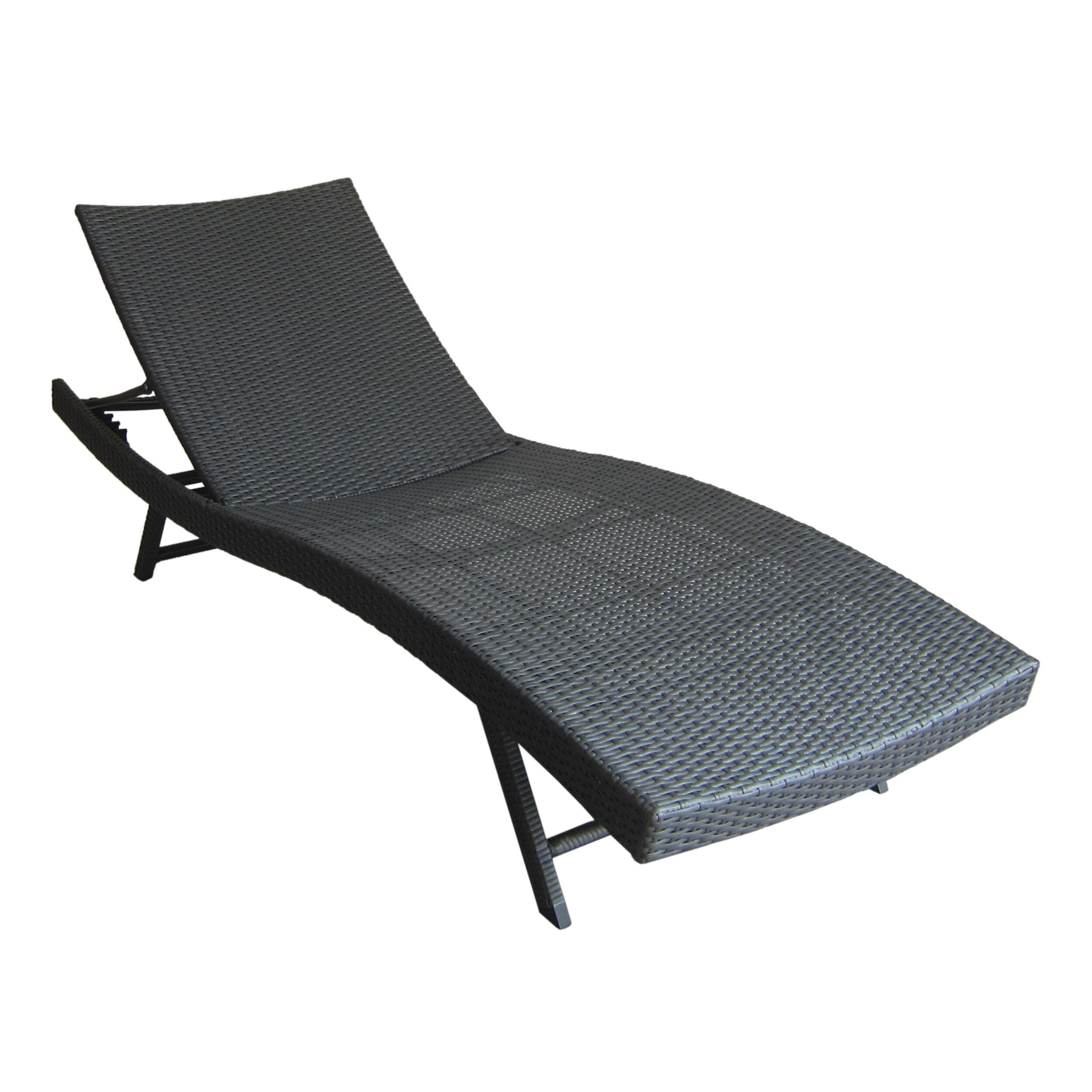 Newest Gerson Outdoor Wicker Reclining Chaise Lounge Regarding Curved Folding Chaise Loungers (View 21 of 25)