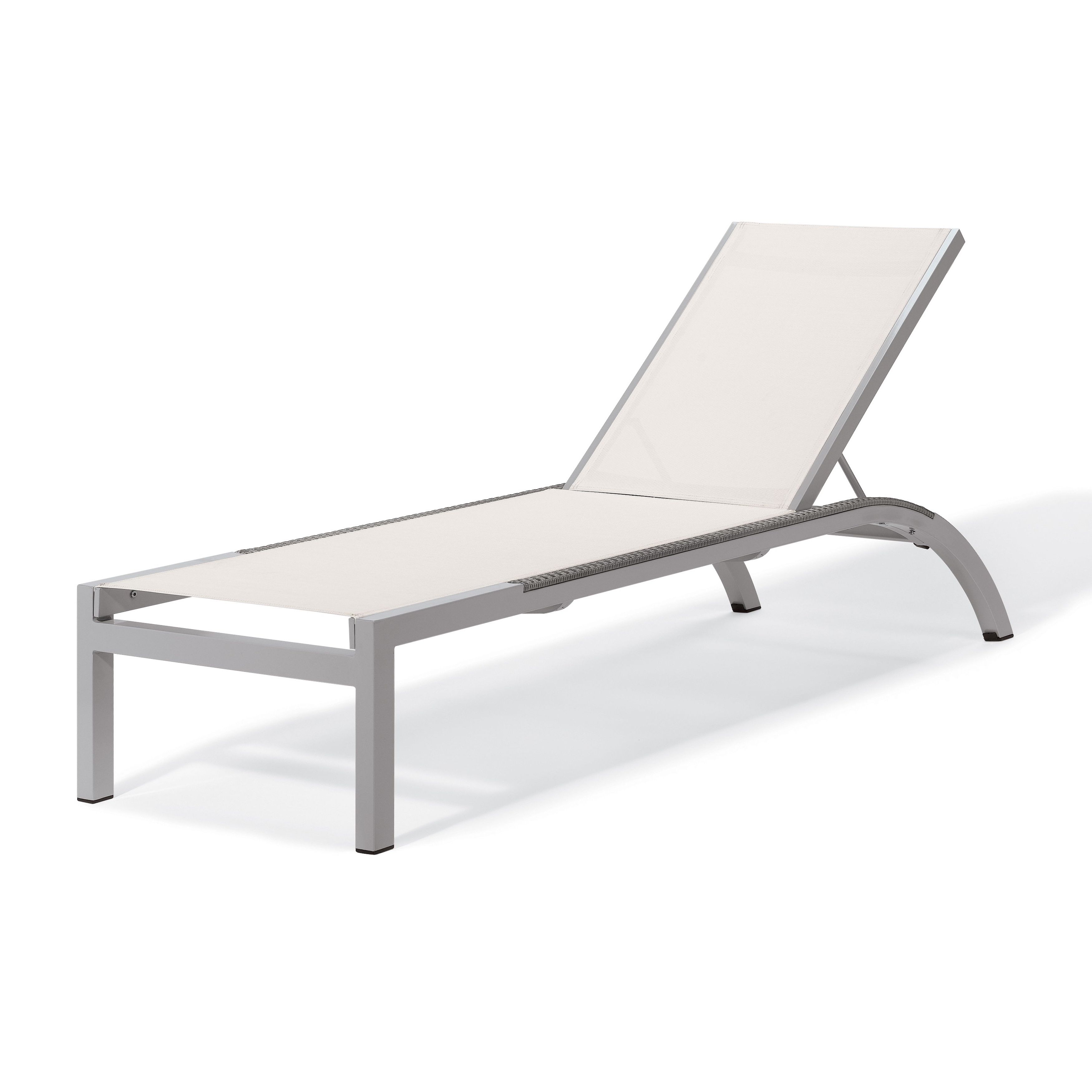 Oxford Garden Argento Armless Chaise Lounge With Powder Throughout Fashionable Myers Outdoor Aluminum Mesh Chaise Lounges (View 13 of 25)