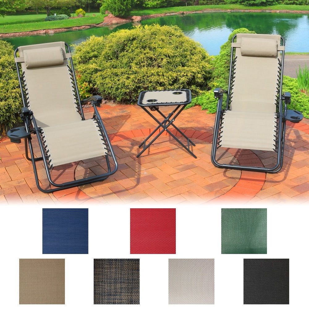 Plum Blossom Lock Portable Saucer Khaki Folding Chairs Pertaining To Newest Sunnydaze Zero Gravity Furniture, Choose 2 Chairs And 1 Side Table Or Side  Table Only (View 15 of 25)