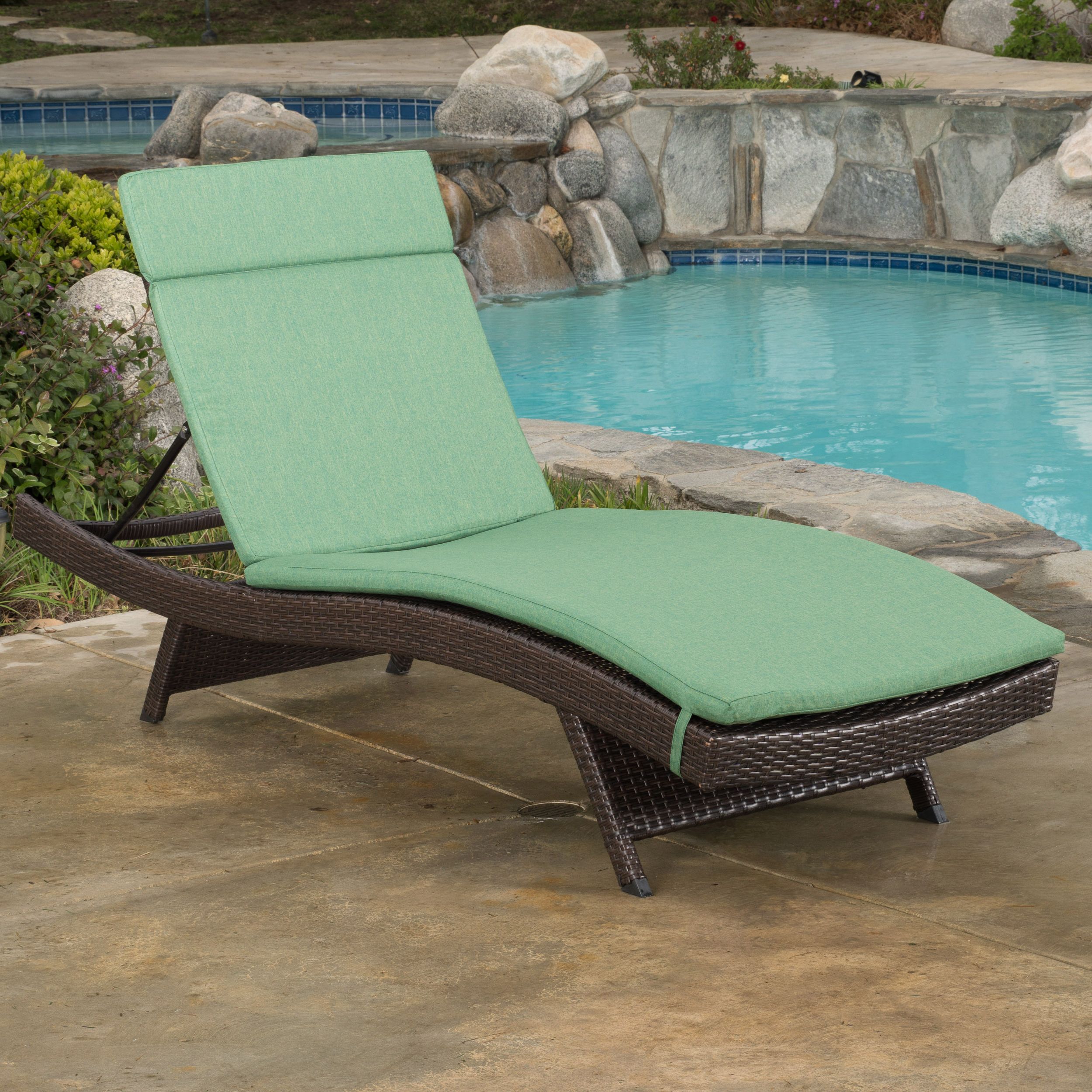 Popular Wicker Adjustable Chaise Loungers With Cushion With Anthony Outdoor Wicker Adjustable Chaise Lounge With (View 24 of 25)