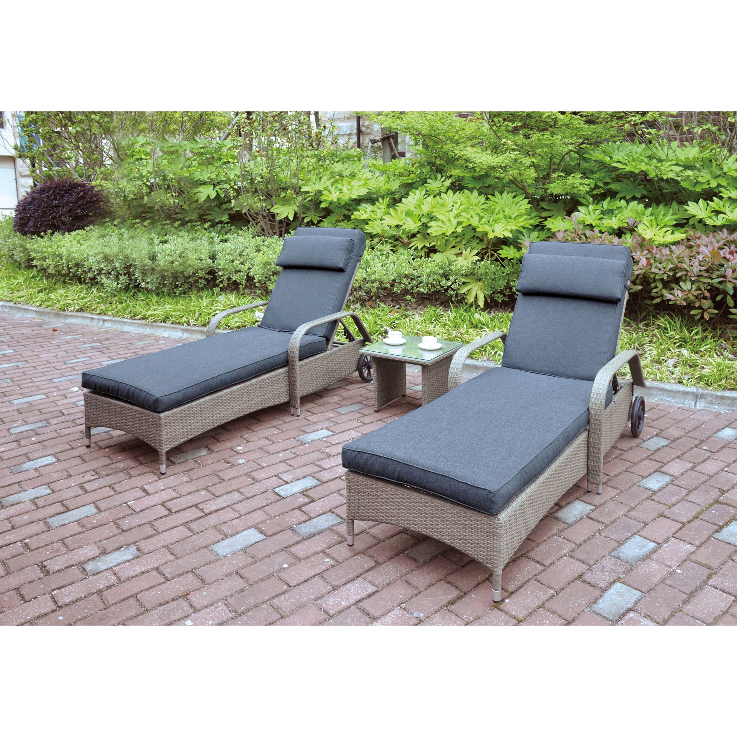 Poundex Lizkona All Weather Single Outdoor Adjustable Lounger Intended For Widely Used All Weather Single Outdoor Adjustable Loungers (Photo 1 of 25)