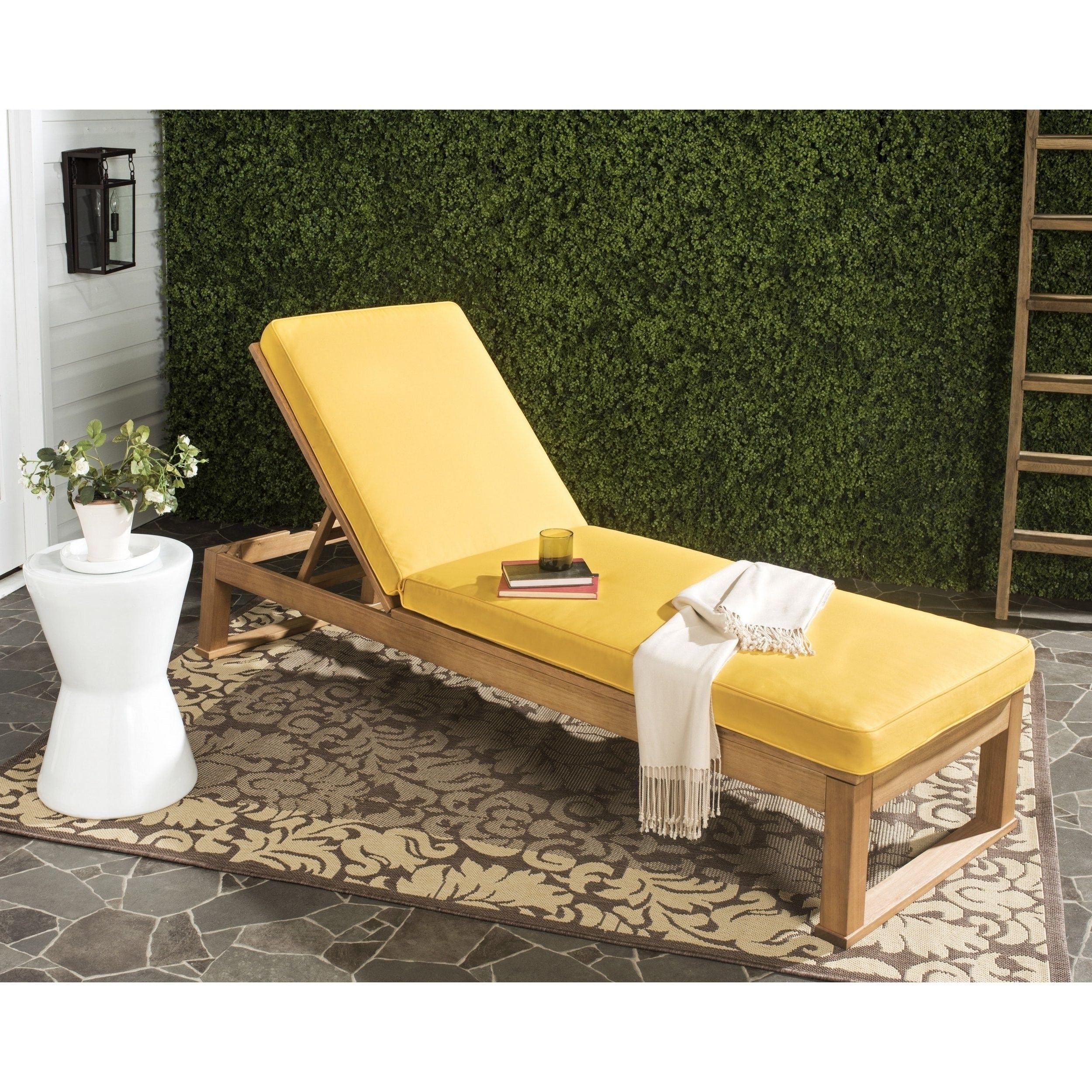 Safavieh Outdoor Living Solano Brown/ Yellow Sunlounger – 24.8" X 80.9" X   (View 13 of 25)