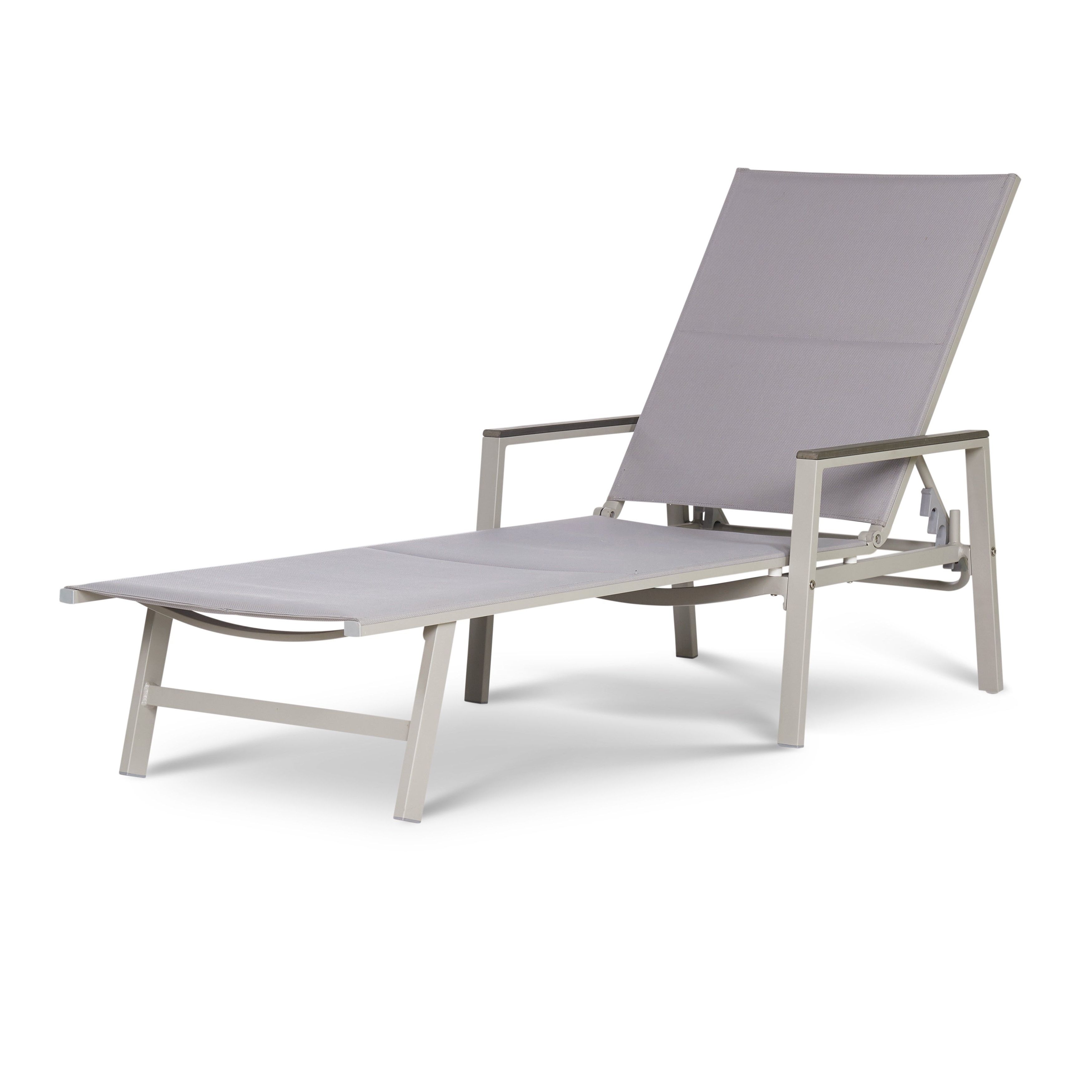 Sling Patio Chaise Lounges In 2019 Positano Grey Sling Patio Chaise Lounge (View 4 of 25)