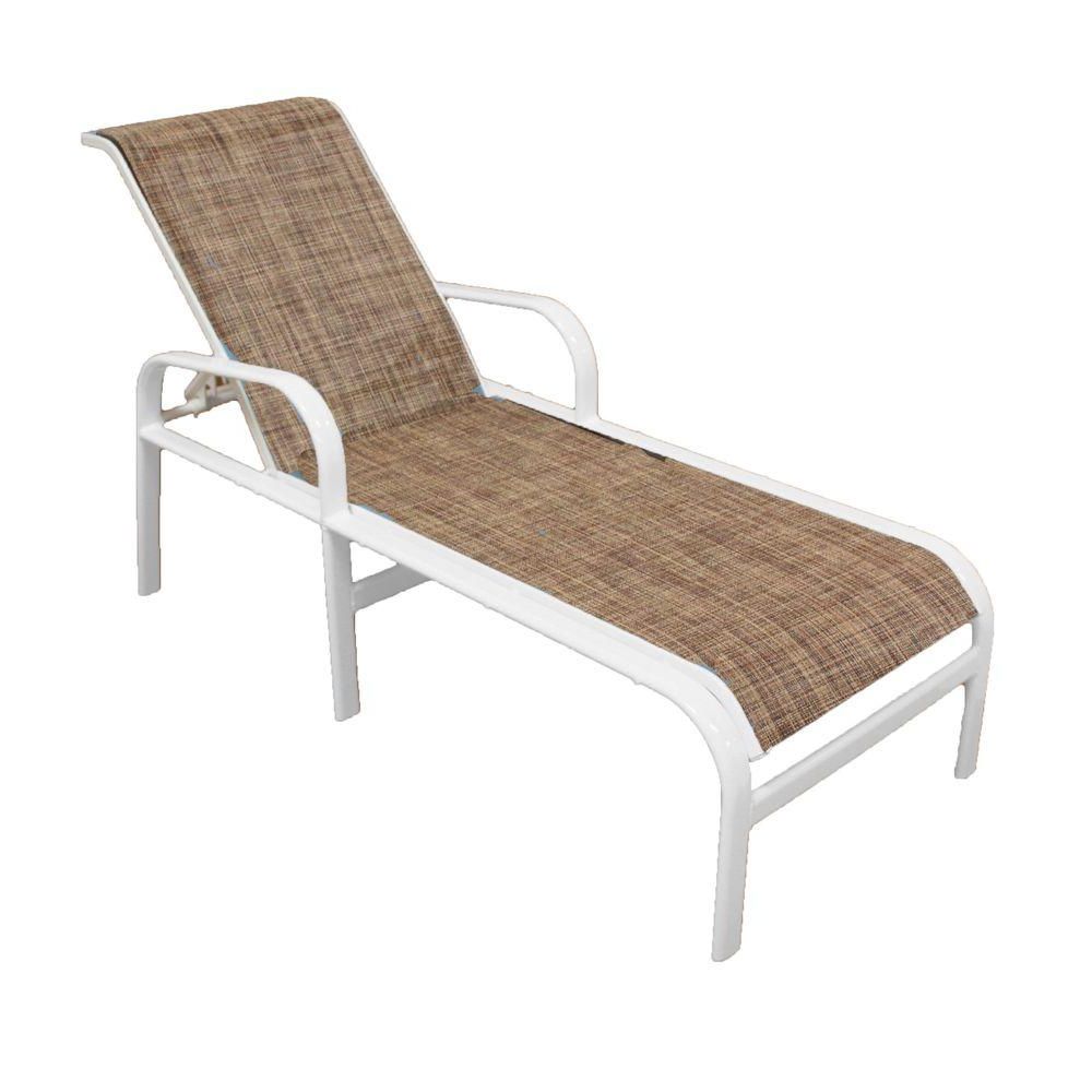 Sling Patio Chaise Lounges In Trendy Marco Island White Commercial Grade Aluminum Outdoor Patio Chaise Lounge  With Chesterfield Sling (View 6 of 25)