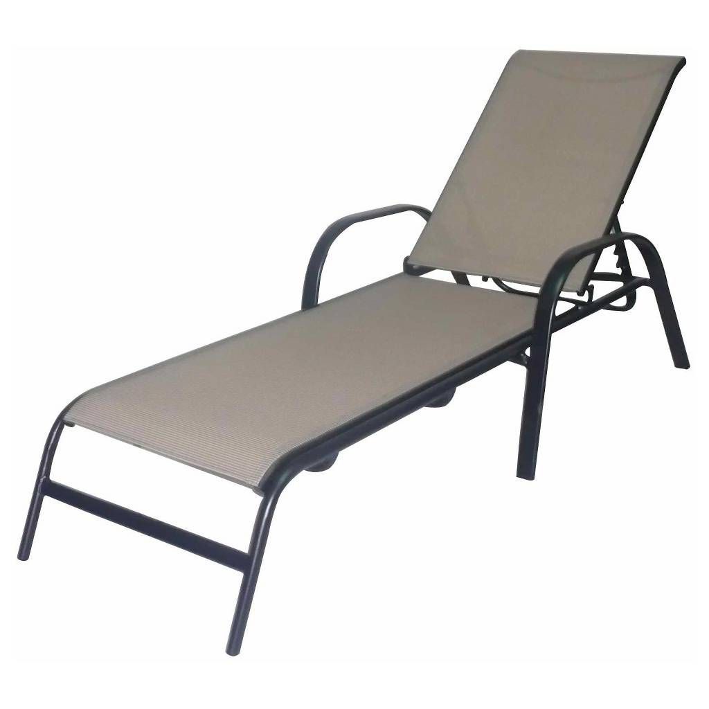 Stack Sling Patio Chaise Lounge Chair Tan – Threshold For Most Recent Sling Patio Chaise Lounges (View 12 of 25)