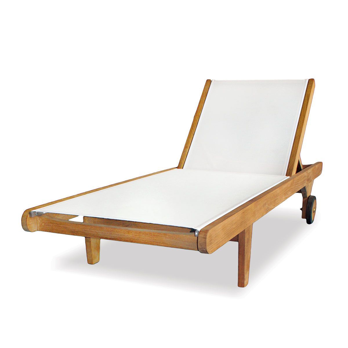 Teak Chaise Lounge With Outdoor Sling (View 12 of 25)